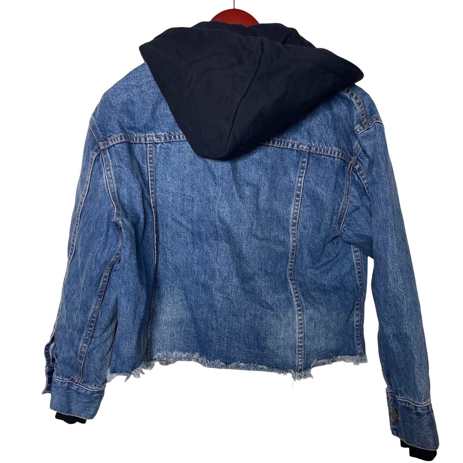 Alice + Olivia Alice + Olivia Jean Denim Hoodie Jacket sz M Size M / US 6-8 / IT 42-44 - 4 Thumbnail