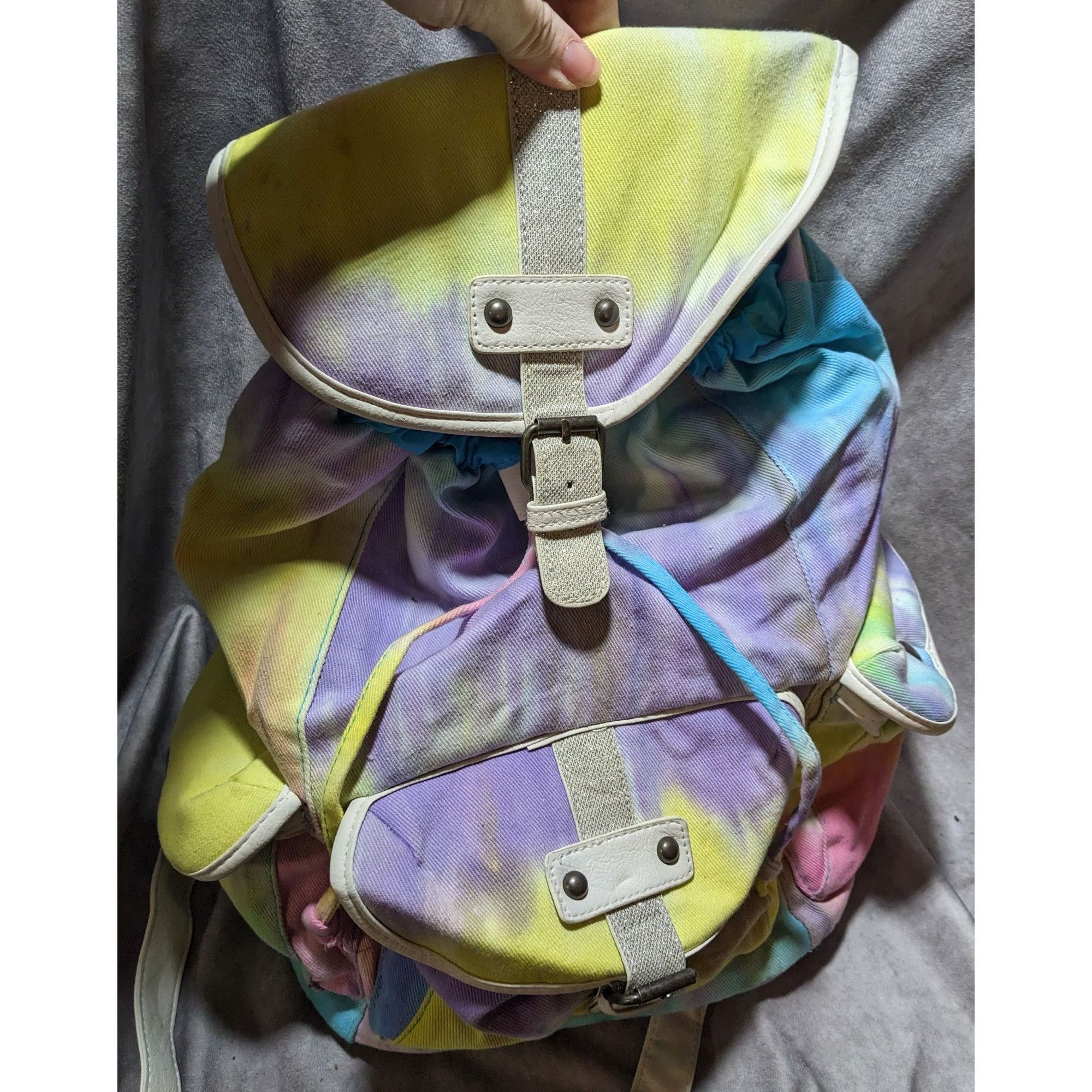Other Candies Rainbow Tie Dye Glitter Strap Backpack Size ONE SIZE - 13 Thumbnail