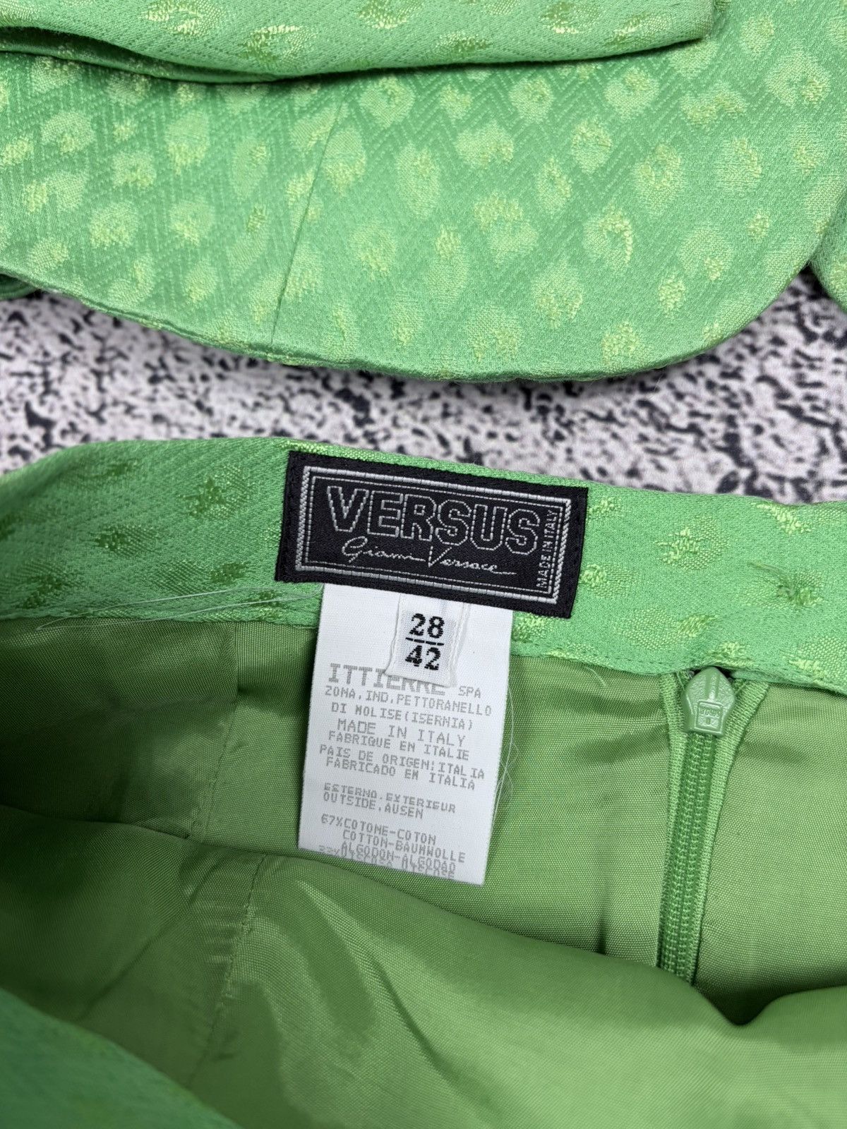 Versus Versace Vtg Versus Gianni Versace Mob Wife Skirt Suit 90s Archive Size 28" / US 6 / IT 42 - 17 Thumbnail