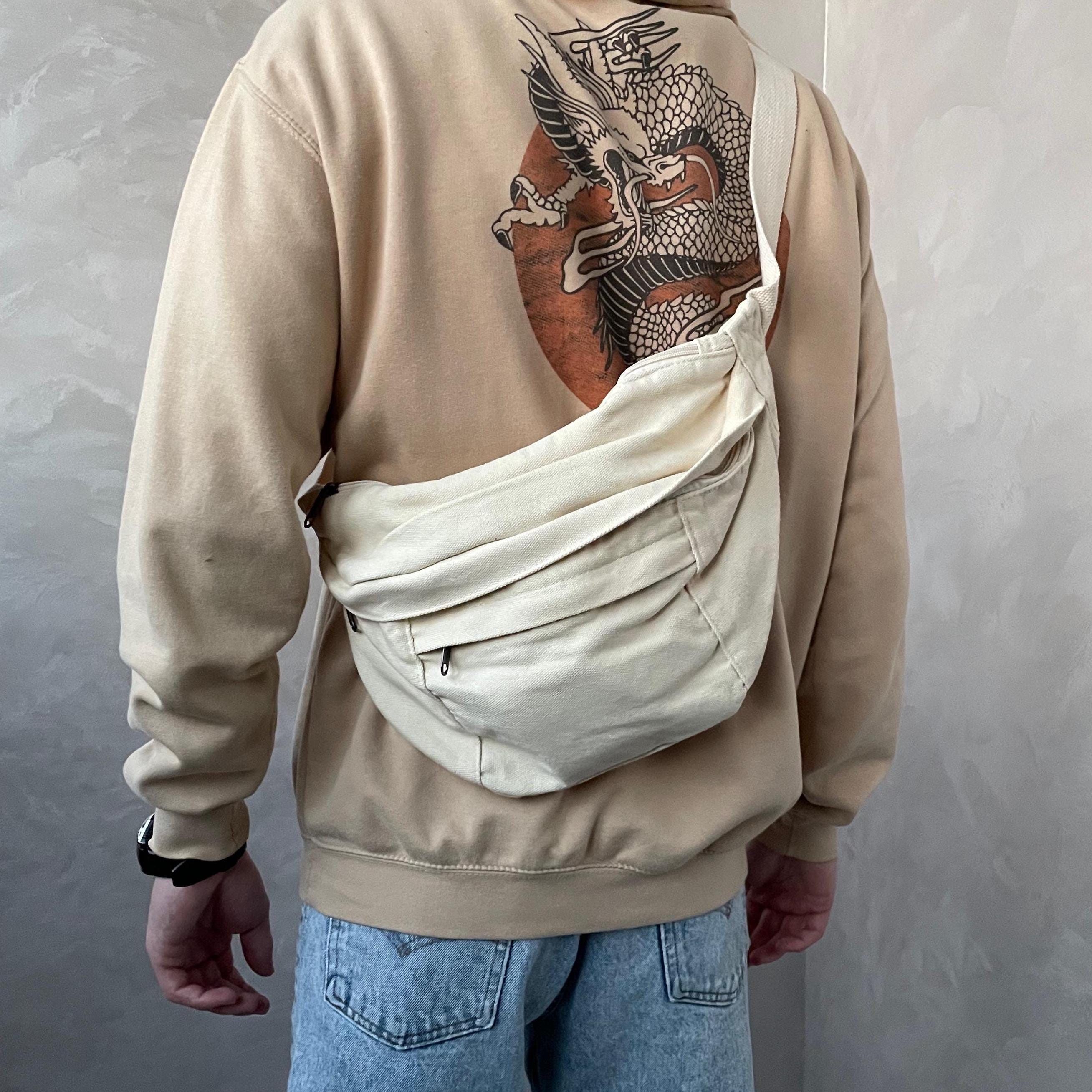 Canvas Sling Bag Fanny Pack y2k alt Cross Body Waist Bag