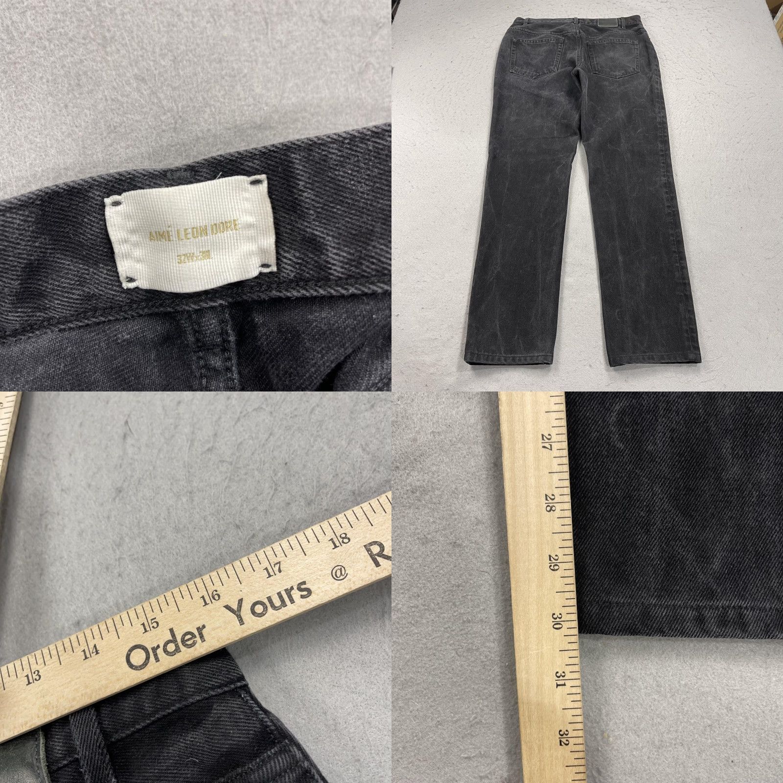 Aime Leon Dore Aime Leon Dore Jeans Slim Denim Black 32x30 Button Fly Made Italy Cotton Mens Slim Straight Everyday Casual Size US 32 / EU 48 - 8 Thumbnail