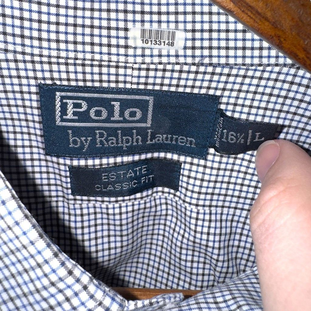 Polo Ralph Lauren Blue & Black Polo Ralph Lauren Estate Dress Shirt Sz L 16.5 Size US L / EU 52-54 / 3 - 2 Thumbnail