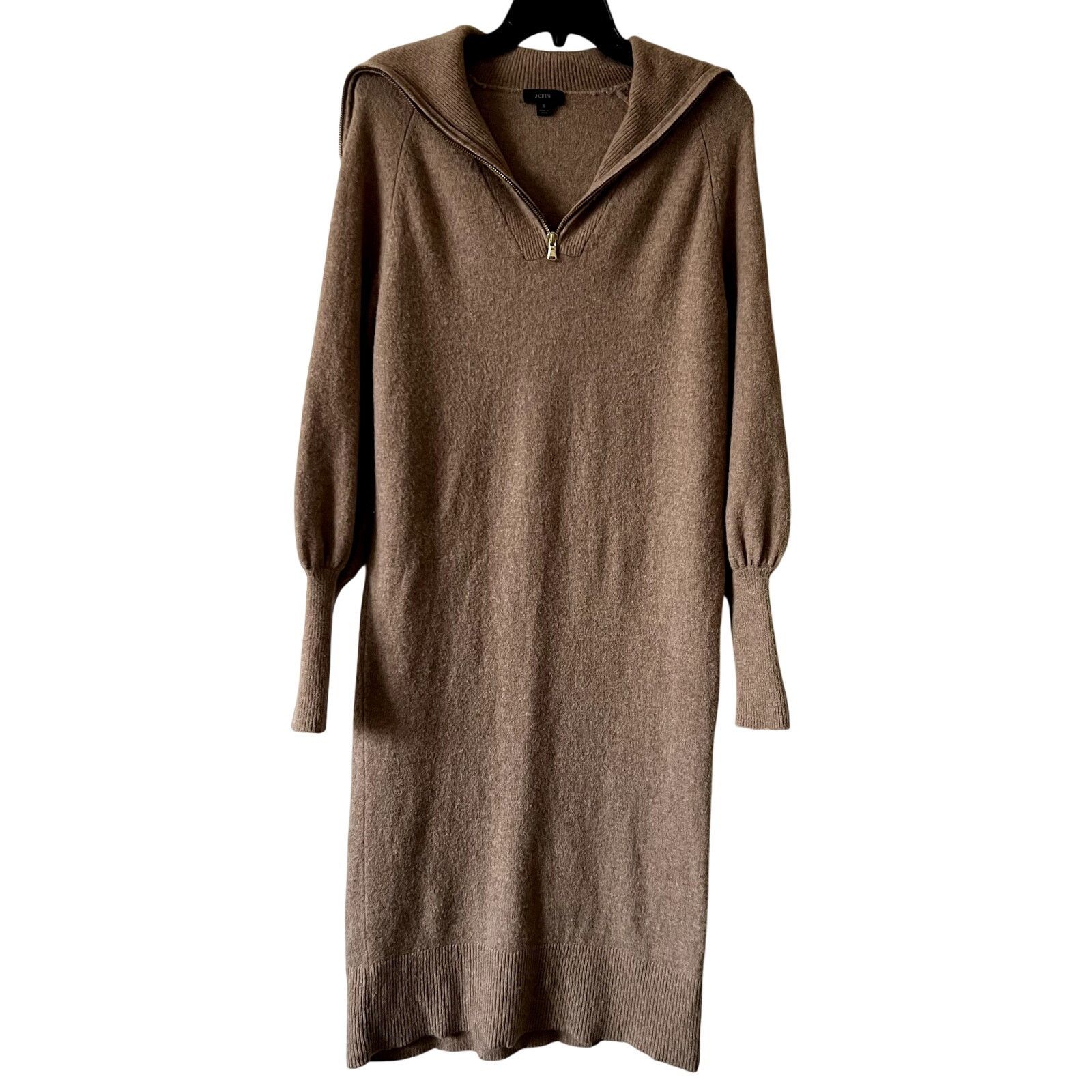 J.Crew J.Crew Half-zip midi sweater-dress in supersoft yarn beige Size S / US 4 / IT 40 - 3 Thumbnail