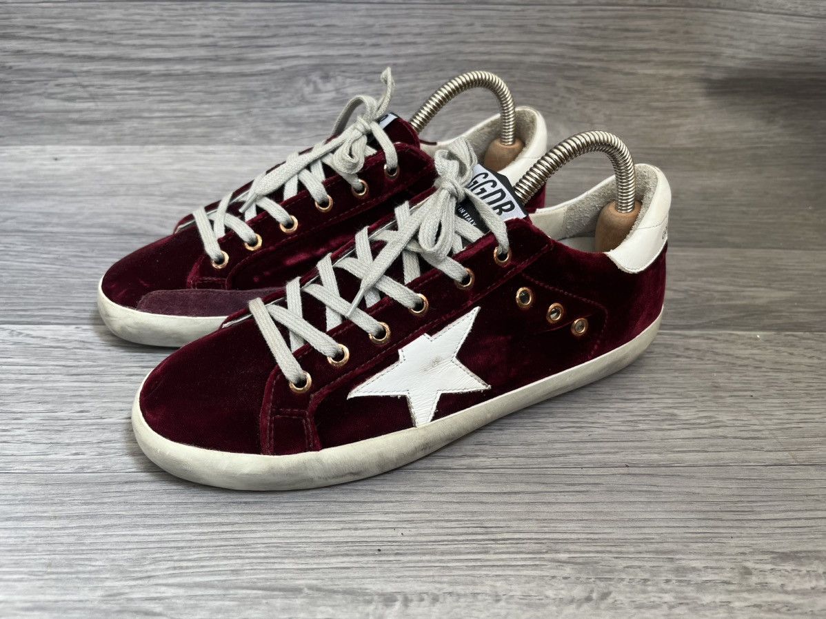 Golden Goose Golden goose velvet burgundy low top sneakers sz 38 Size US 8 / IT 38 - 4 Thumbnail