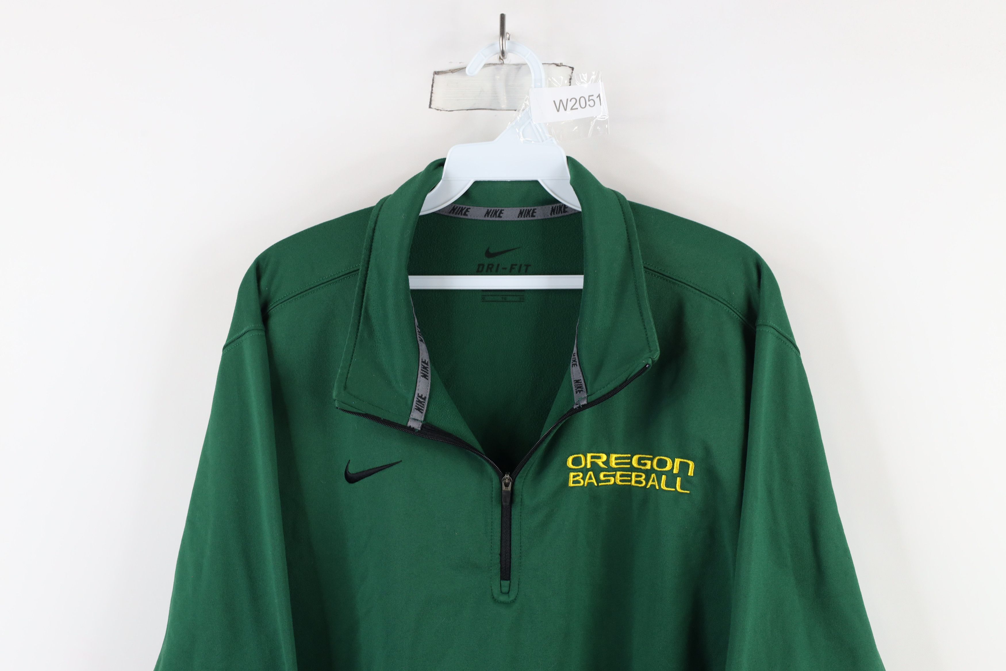 Nike × Vintage Nike University of Oregon Baseball Half Zip Pullover Sweater Size US XL / EU 56 / 4 - 2 Thumbnail