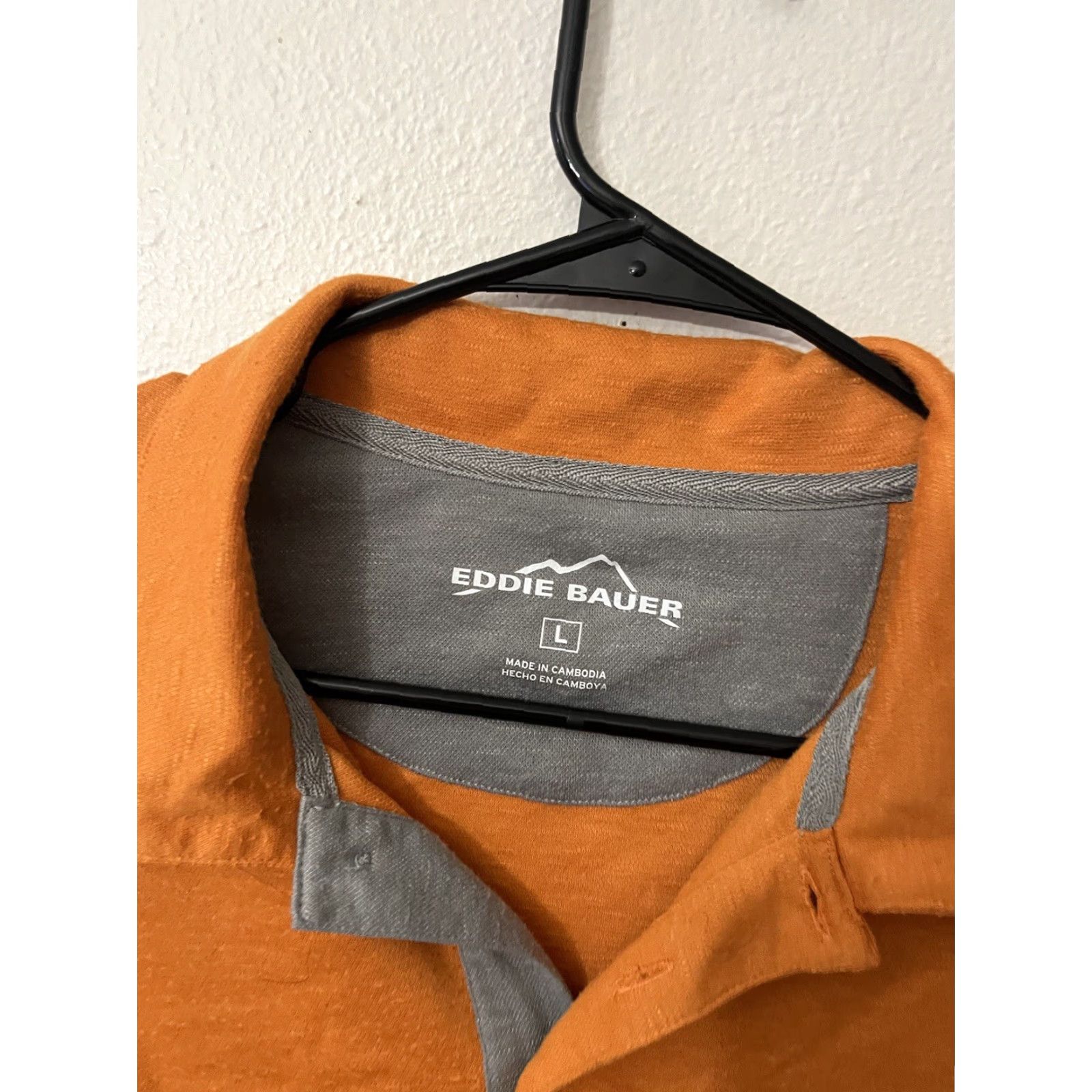 Eddie Bauer Eddie Bauer Polo Shirt Mens Golf Orange Solid XL Knit Polyester Button Short Sleeve Casual Activewear Shirt Size US XL / EU 56 / 4 - 2 Thumbnail