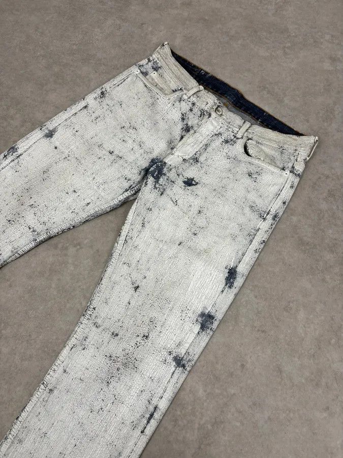 Maison Margiela 2012 Maison Margiela H&M Blue White Painted Denim Jeans Size US 32 / EU 48 - 5 Thumbnail
