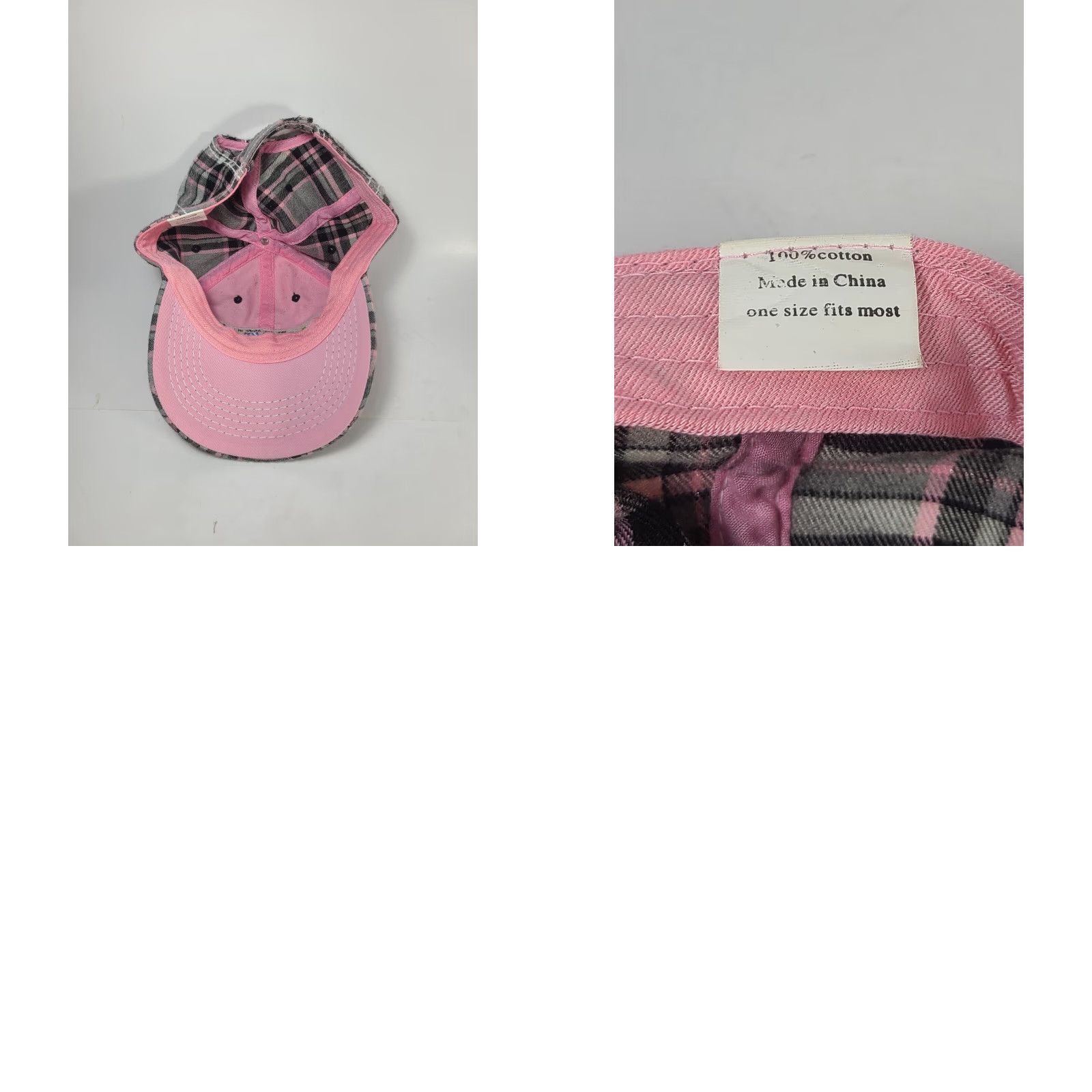 Pinko Cap America MaxYield Cooperative Hat Baseball Cap Pink Plaid Cotton Canvas Adjustable Unisex Adults Farmers Farming Theme 90s? Size ONE SIZE - 8 Thumbnail