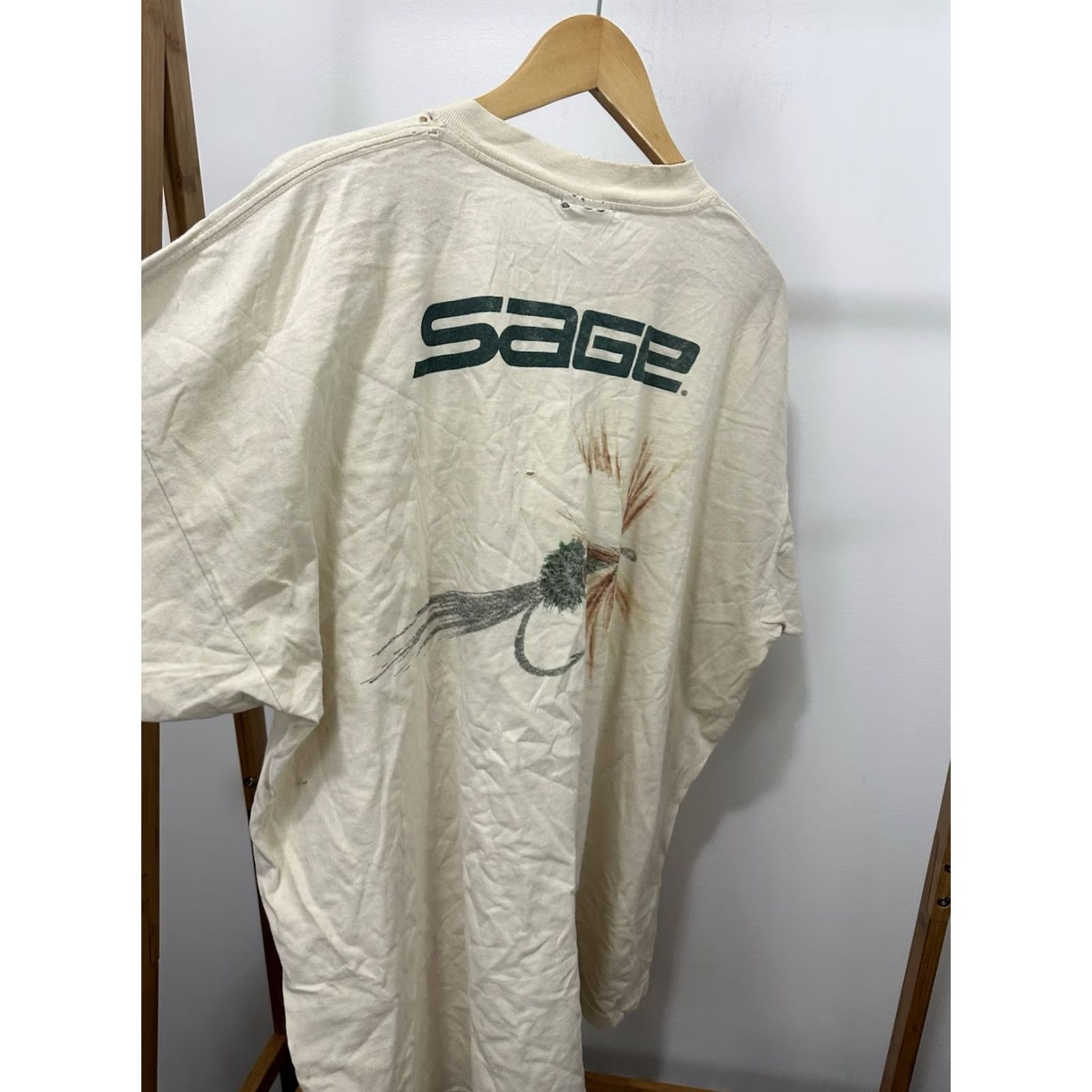 Thrasher VTG Sage Fly Fishing Lure Worn Thrashed Distressed Cotton T-Shirt 2XL USA Size US XXL / EU 58 / 5 - 3 Thumbnail