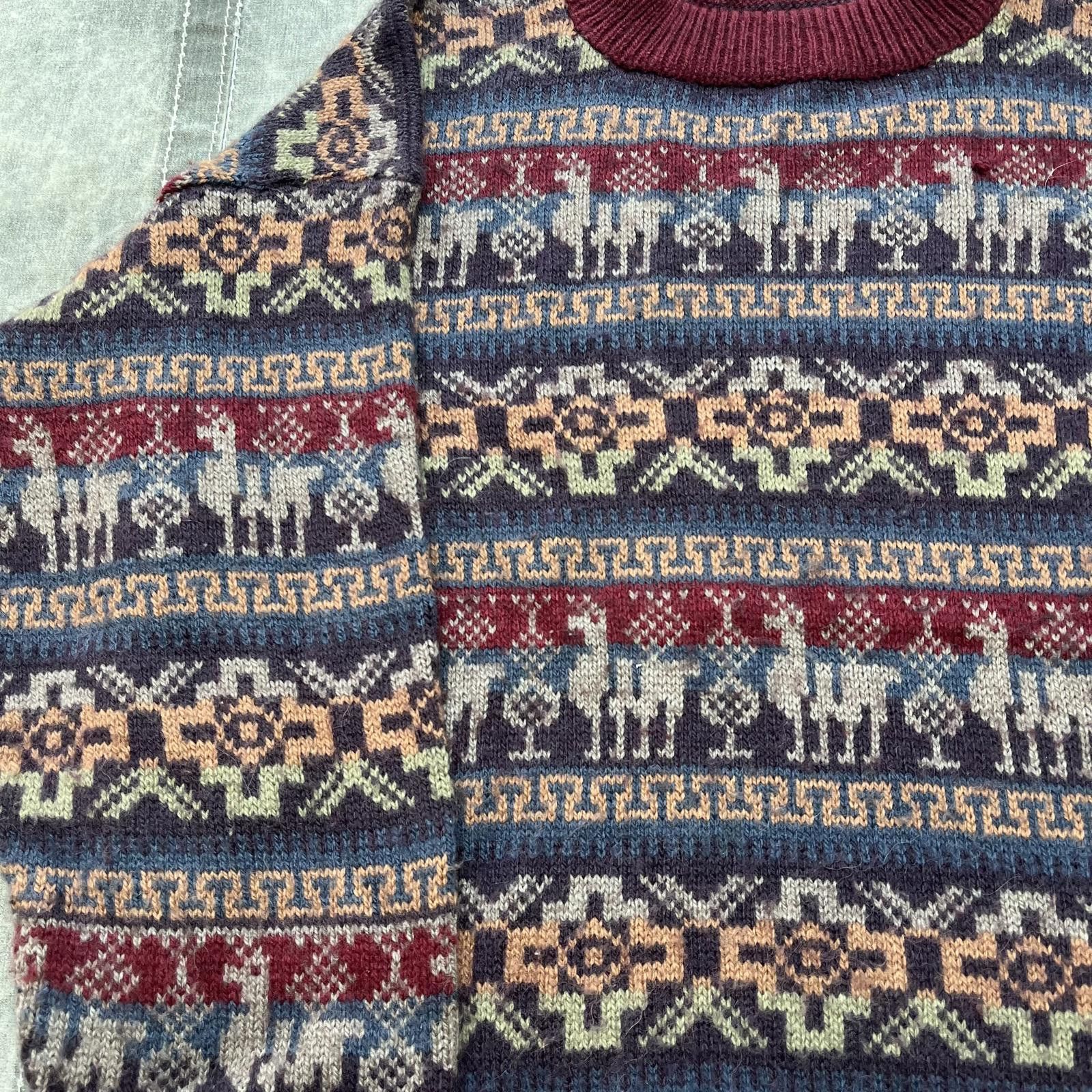 Vintage Vintage 1970s Unique Llama Alpaca Aztec Style Sweater Size US M / EU 48-50 / 2 - 2 Thumbnail