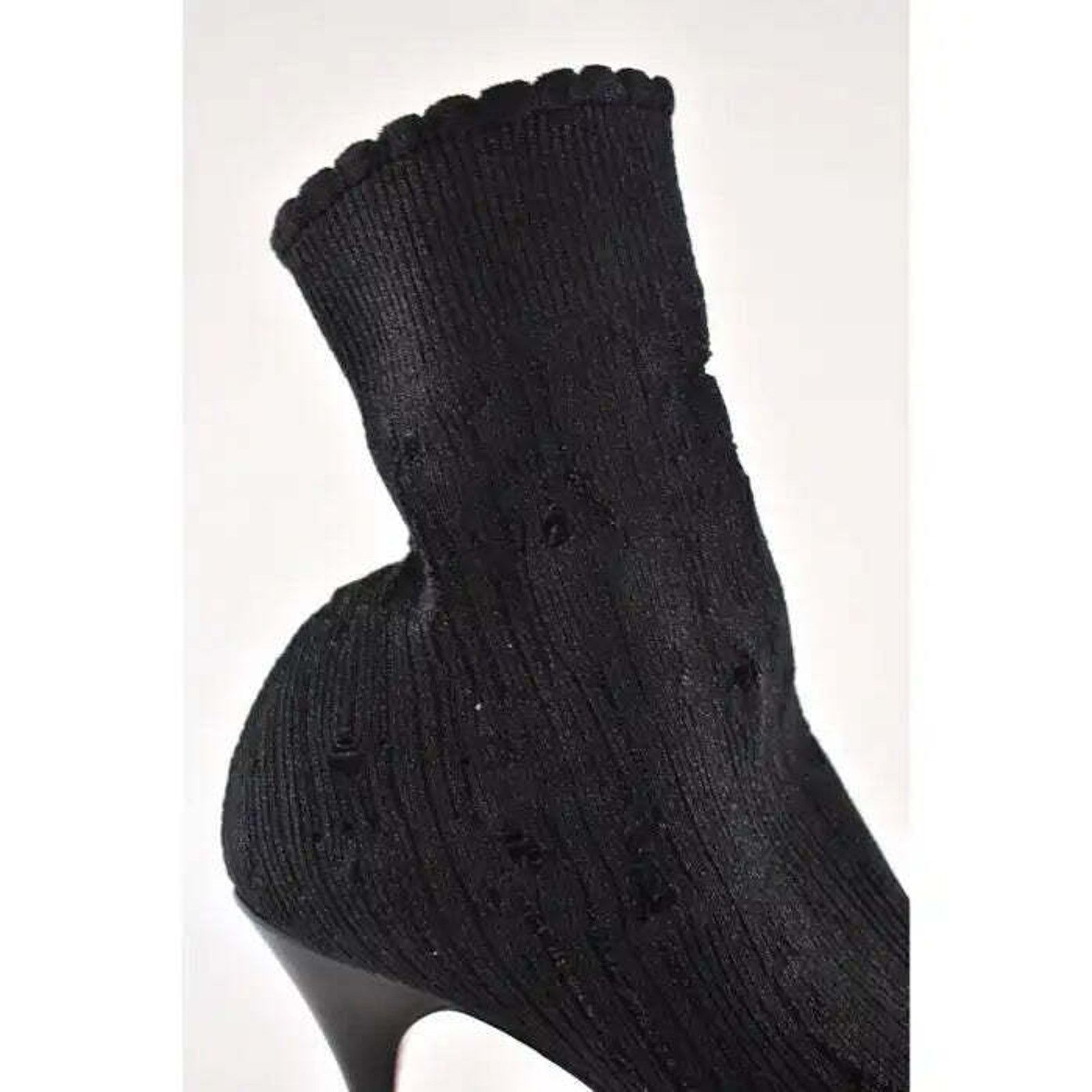 Christian Louboutin Christian Louboutin Sandrine 80 Black Stretch Sock Kitten Size US 6 / IT 36 - 4 Thumbnail