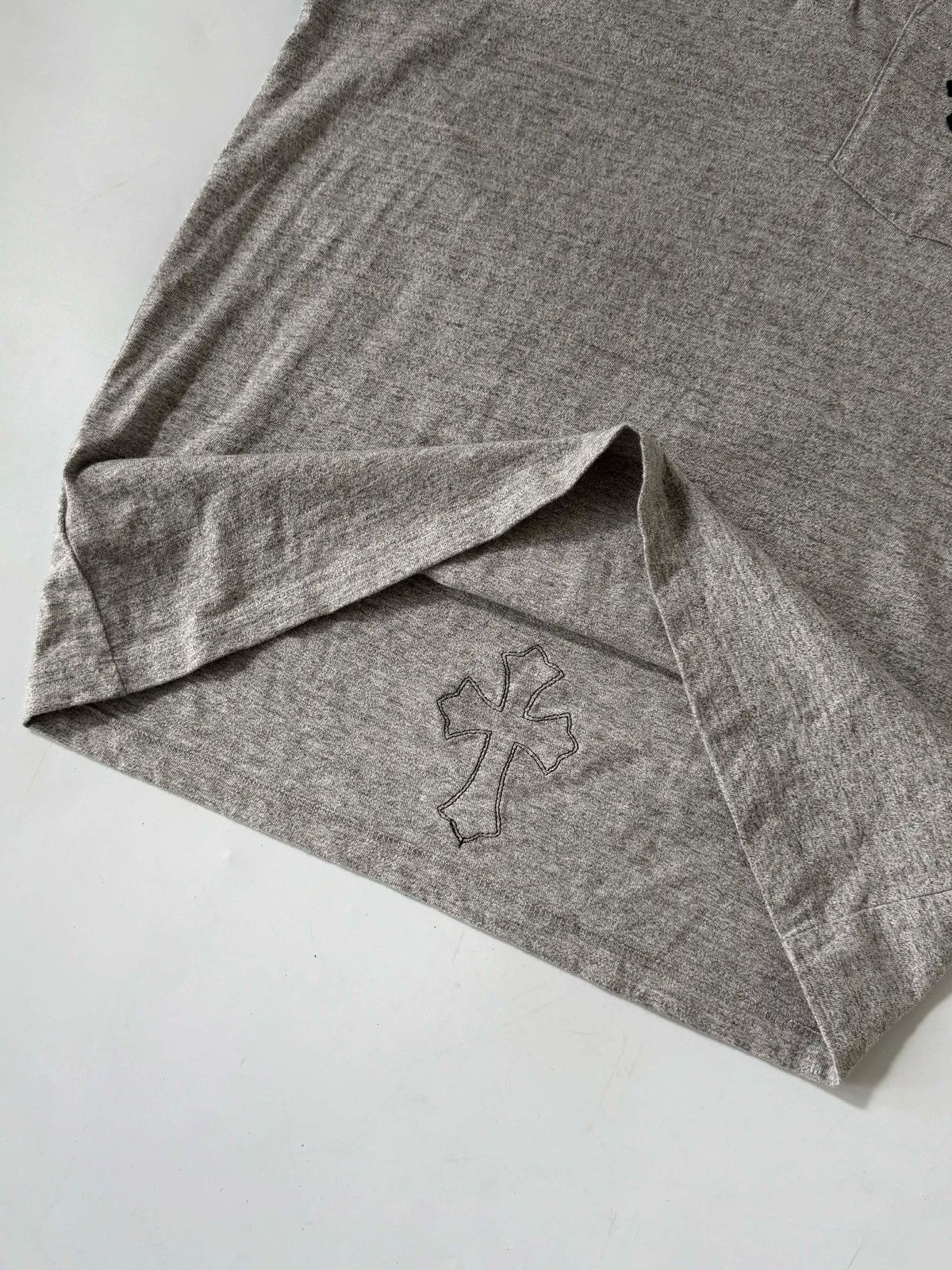 Chrome Hearts Chrome Hearts Gray BS Fleur Button Henley Neck Short Sleeve Size US L / EU 52-54 / 3 - 6 Thumbnail