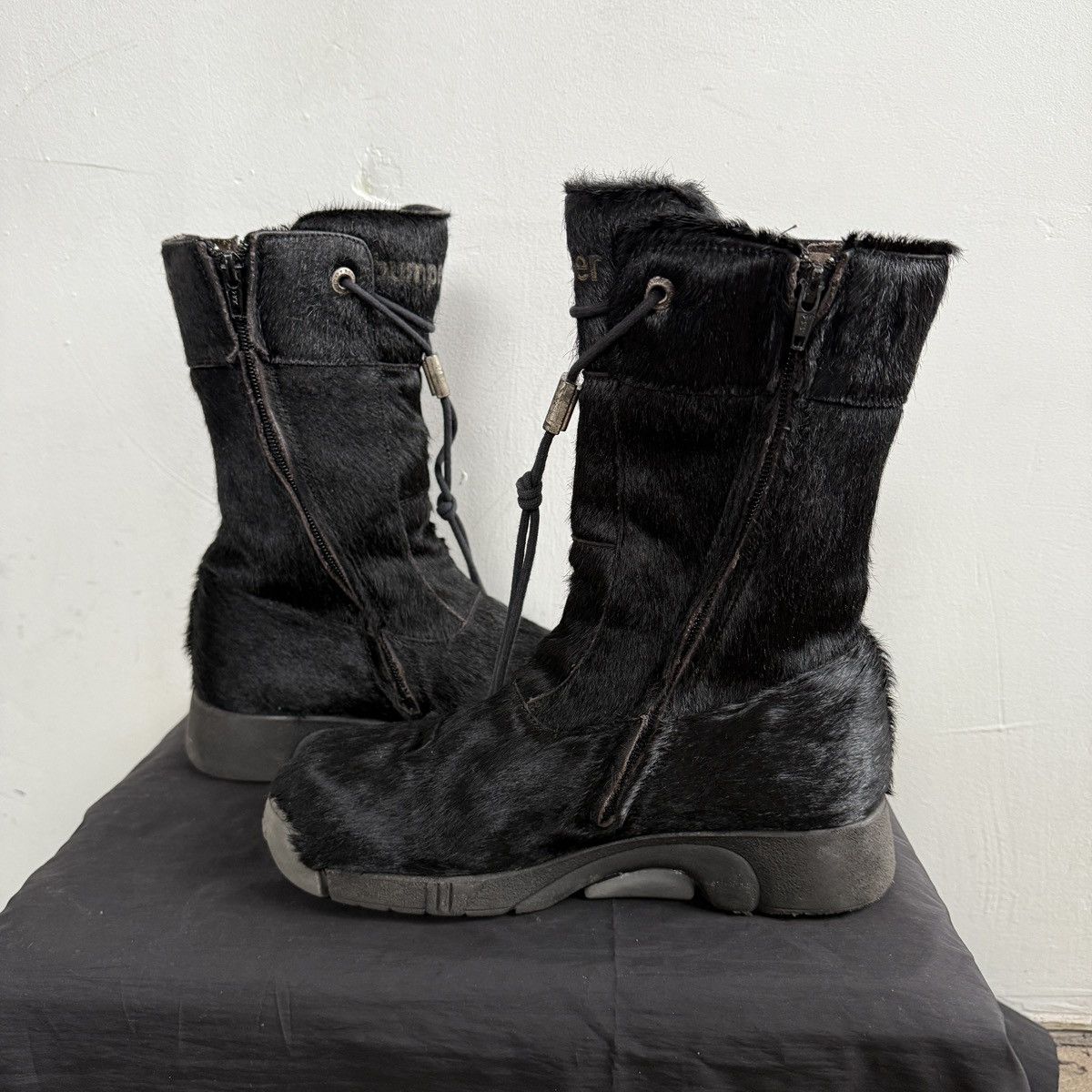 Seditionaries Vintage Bumper Real Pony Fur Lace Up Boots Size US 7.5 / IT 37.5 - 6 Thumbnail