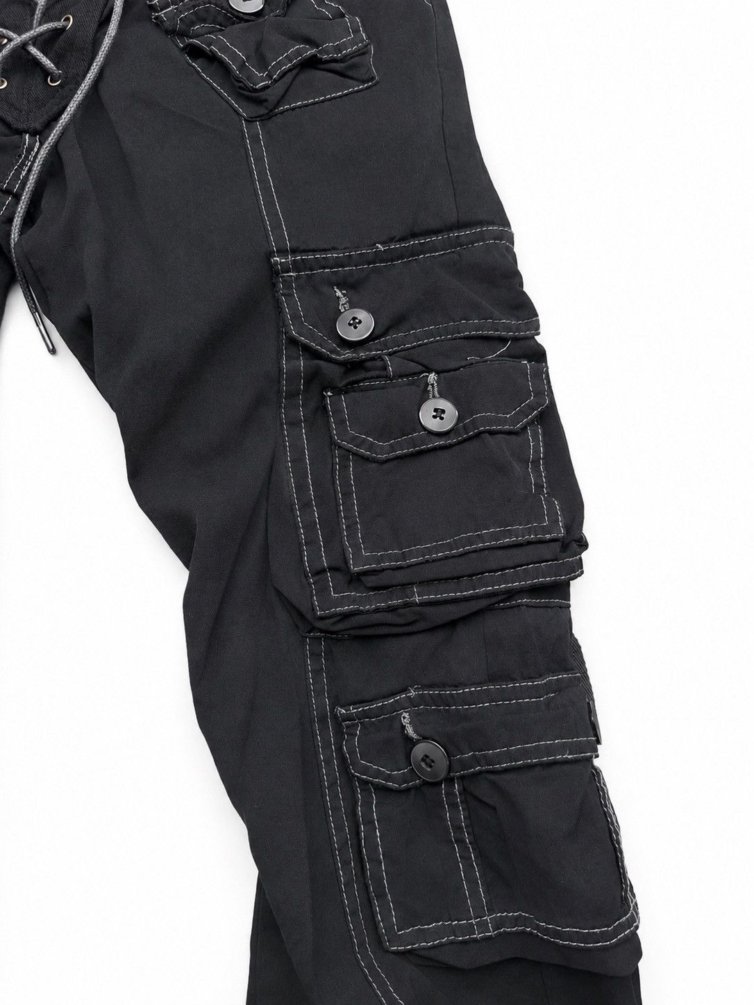 Japanese Brand Vert Lace up flare cargo pants Size US 28 / EU 44 - 5 Thumbnail