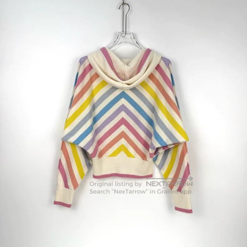 Chanel Chanel Beige rainbow striped gold chain logo cashmere knit Size M / US 6-8 / IT 42-44 - 4 Thumbnail