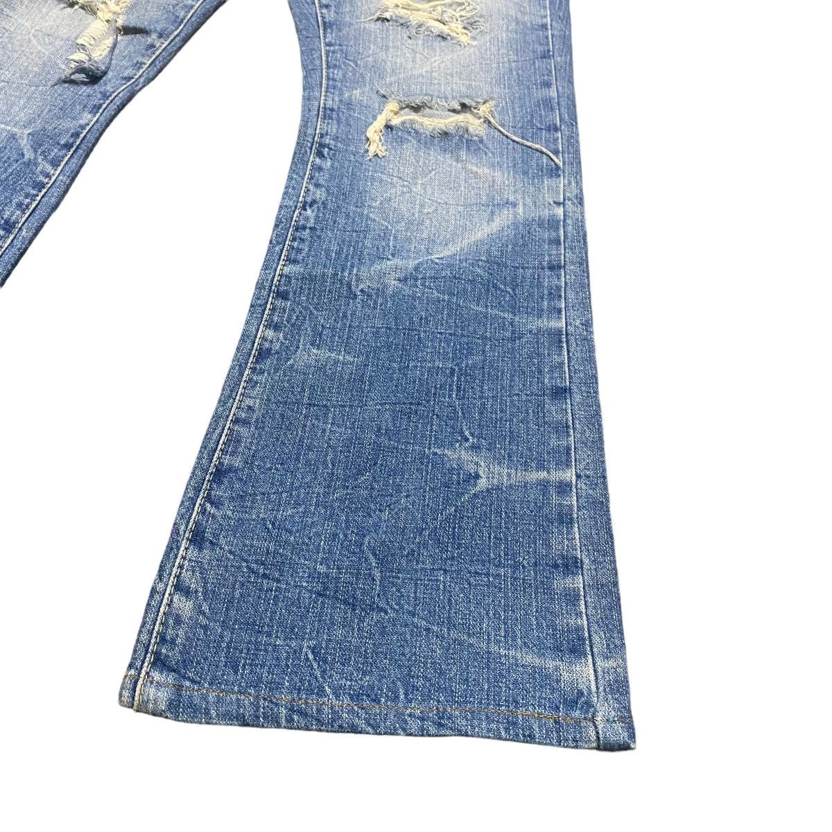 Japanese Brand Ozz-First Pinball Denim Flare Jeans Trashed Size US 30 / EU 46 - 9 Thumbnail