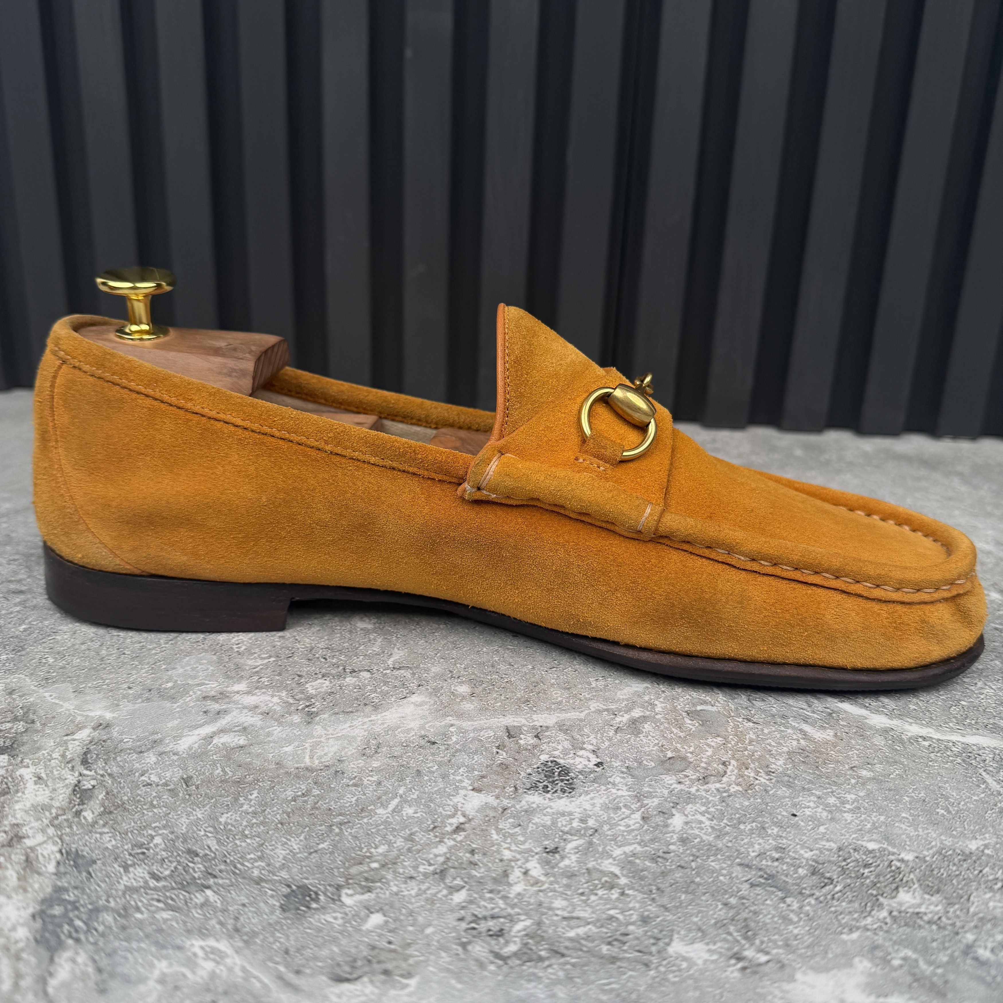 Gucci Gucci 1953 Horsebit Loafer Heels Mustard Suede Size US 9.5 / EU 42-43 - 6 Thumbnail