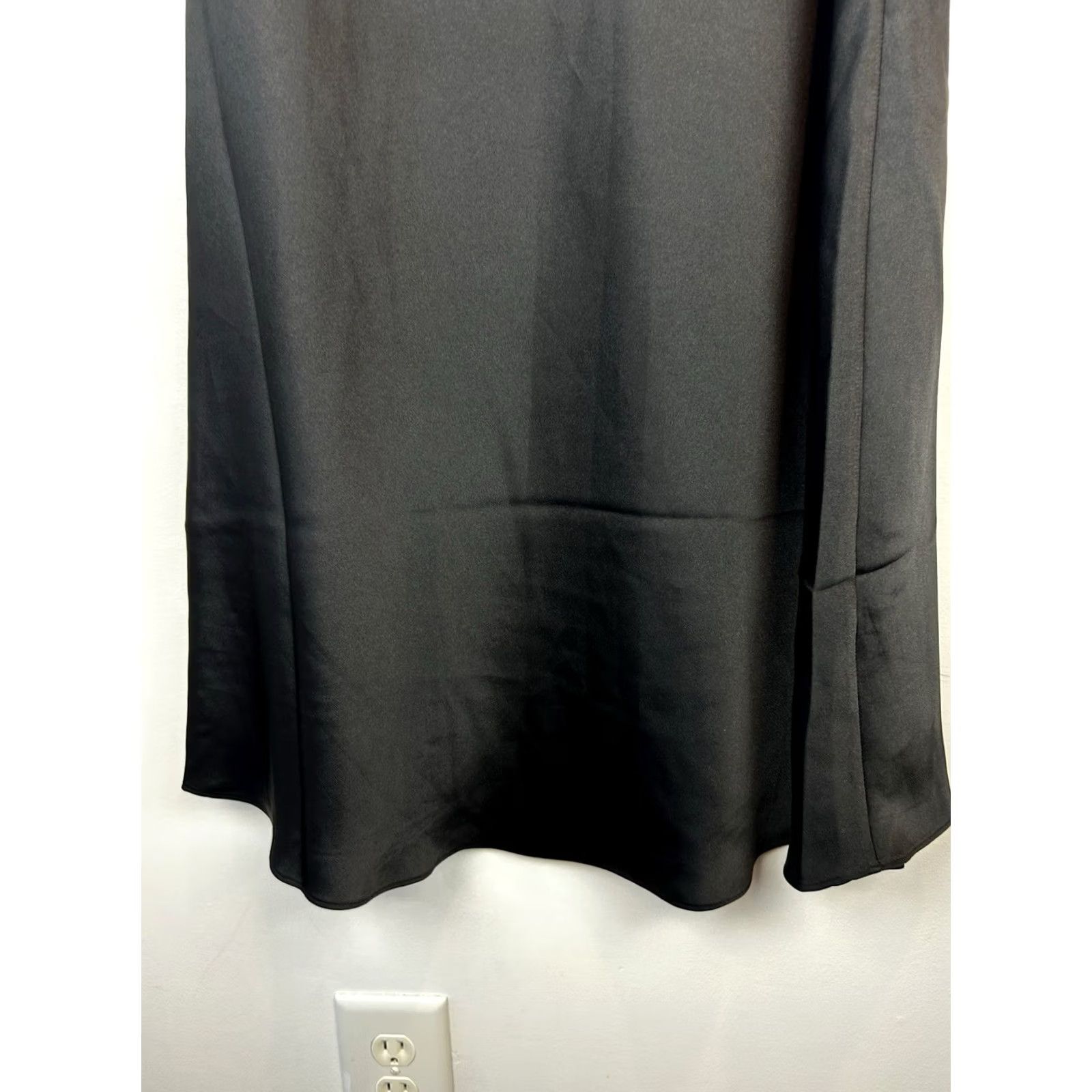 Express VINTAGE Express Slip Dress Womens S Strapless Black Satin Midi Event Evening Cocktail Size S / US 4 / IT 40 - 7 Thumbnail
