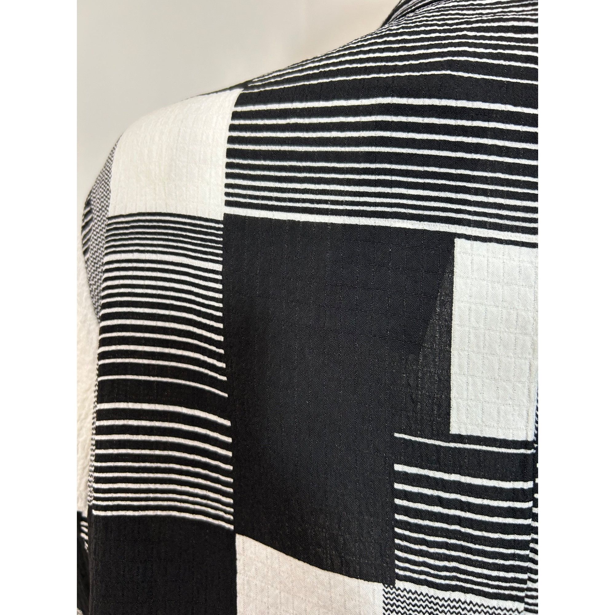 Other Damee Tunic Top XL Black White Checkered Mesh Inserts Collar Size XL / US 12-14 / IT 48-50 - 13 Thumbnail