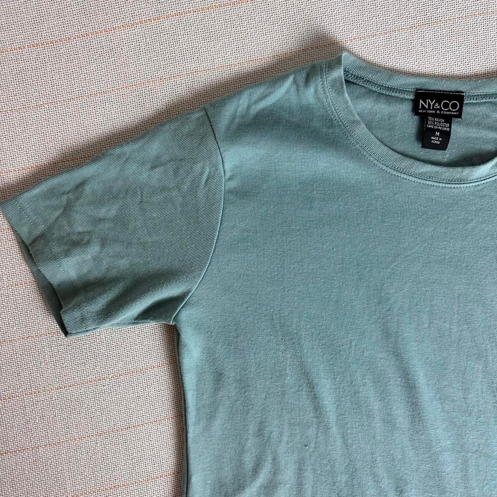 Other NY & Co Teal Blue Blouse Size Medium Short Sleeve Casual Top Size M / US 6-8 / IT 42-44 - 3 Thumbnail