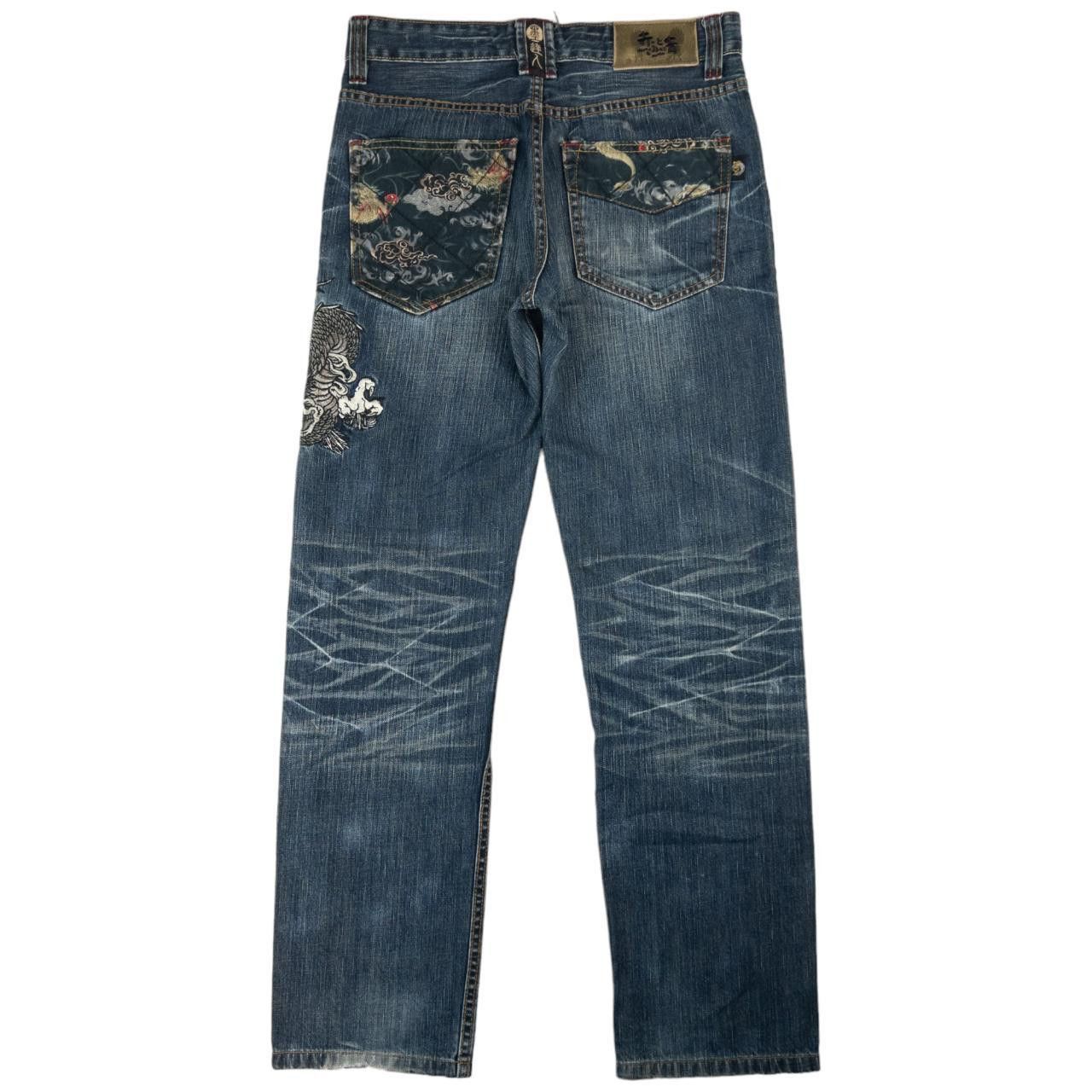 Other Vintage BigTrain Embroidered Dragon Japanese Denim Jeans W30 Size US 30 / EU 46 - 3 Thumbnail
