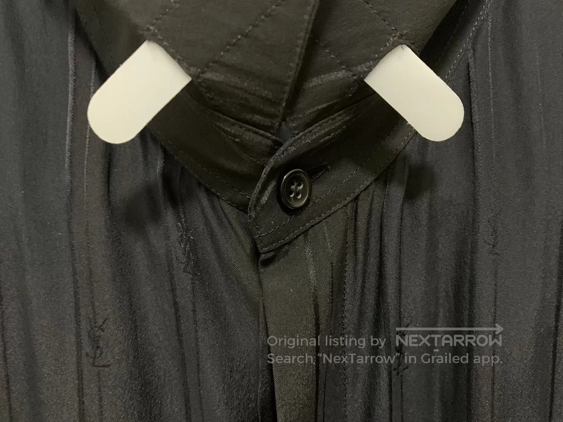 Saint Laurent Paris Saint Laurent Black Silk Striped Shirt. Size US M / EU 48-50 / 2 - 7 Thumbnail
