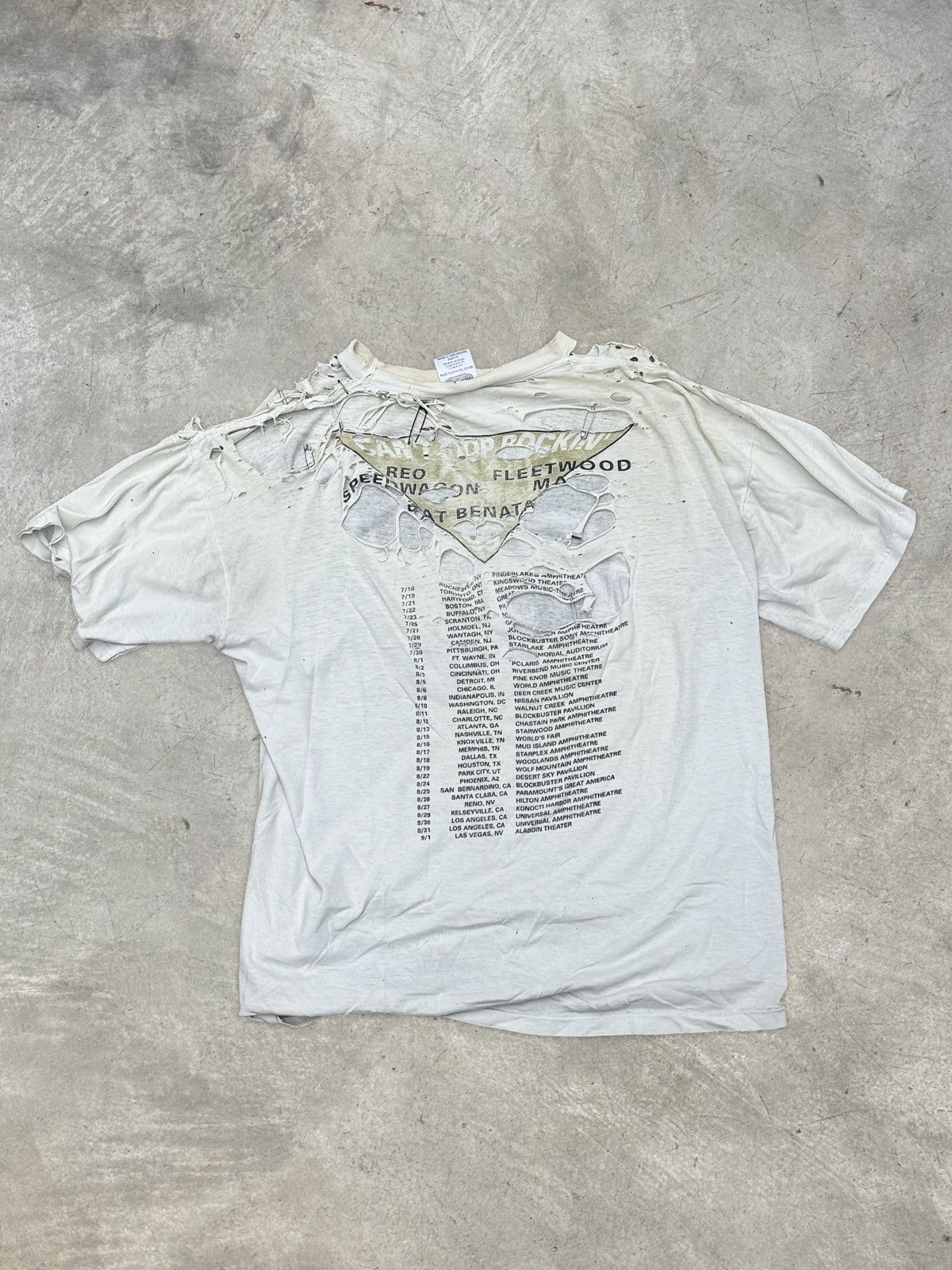 Vintage Vintage Speedwagon Can’t Stop Rockin’ Concert T Shirt 1995 THRASHED Size US XL / EU 56 / 4 - 2 Thumbnail