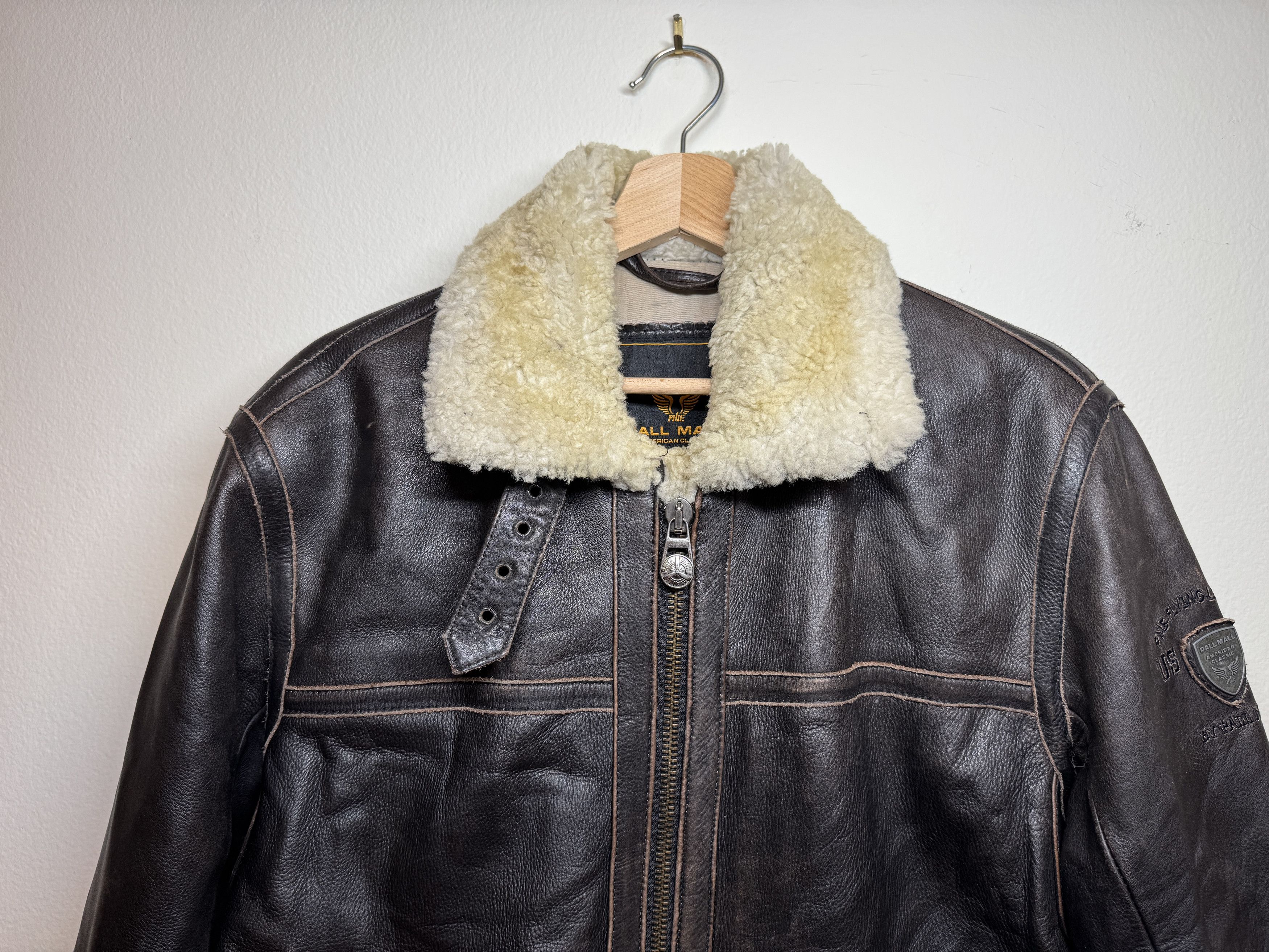 Other Pall Mall brown leather bomber flight shearling jacket S Size US S / EU 44-46 / 1 - 2 Thumbnail