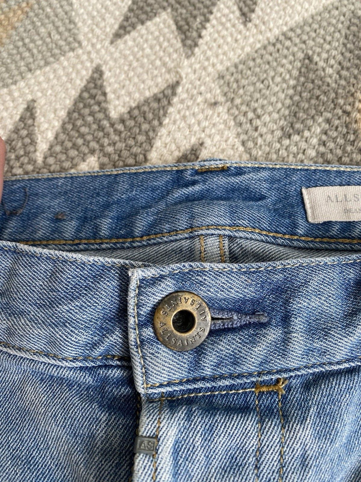 Allsaints Allsaints Blue Washed Denim Dean Jeans Pants Size US 32 / EU 48 - 12 Thumbnail
