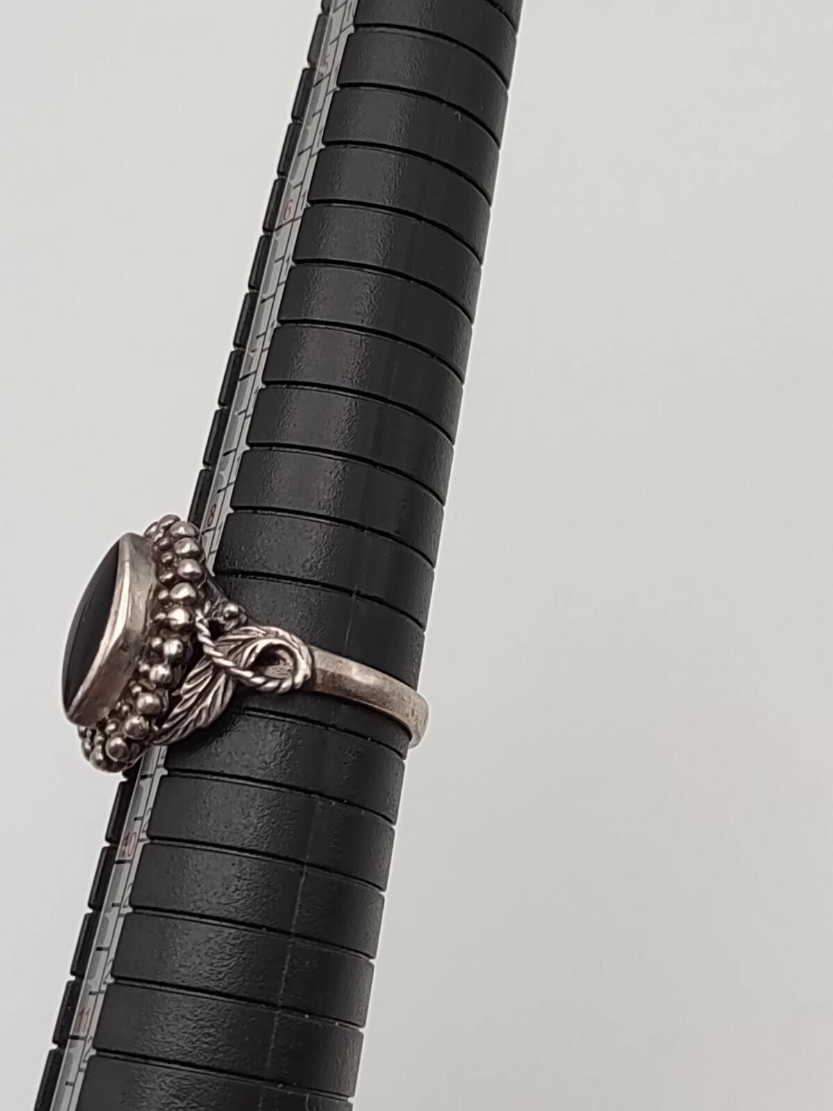 The Unbranded Brand Southwestern Sterling Silver Black Onyx Marquise Ring Size 9 Size ONE SIZE - 4 Thumbnail