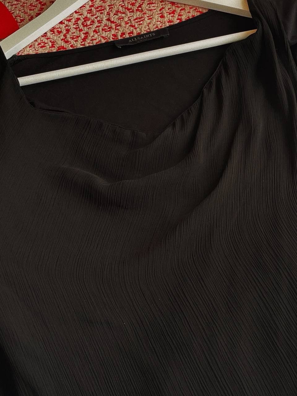 Allsaints AllSaints Long Sleeve Top Black Viscose Tunic Sheer Size S / US 4 / IT 40 - 4 Thumbnail