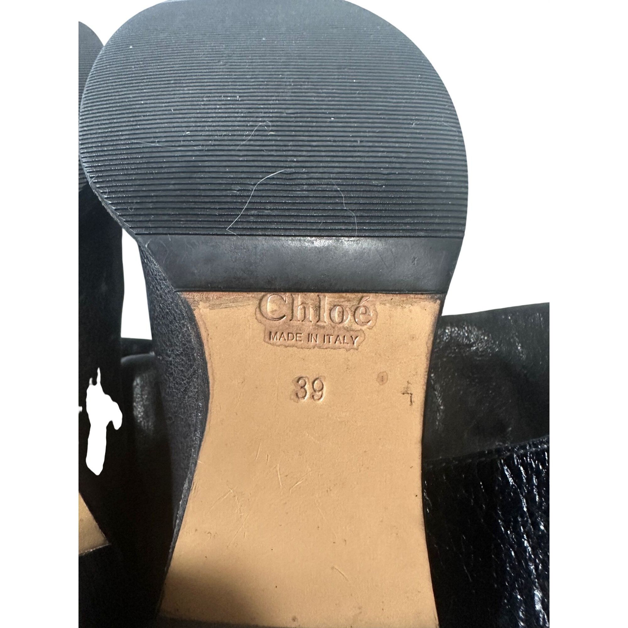 Chloe Chloé Early 2000s Black Leather Block Heel Boots Size US 9 / IT 39 - 9 Thumbnail
