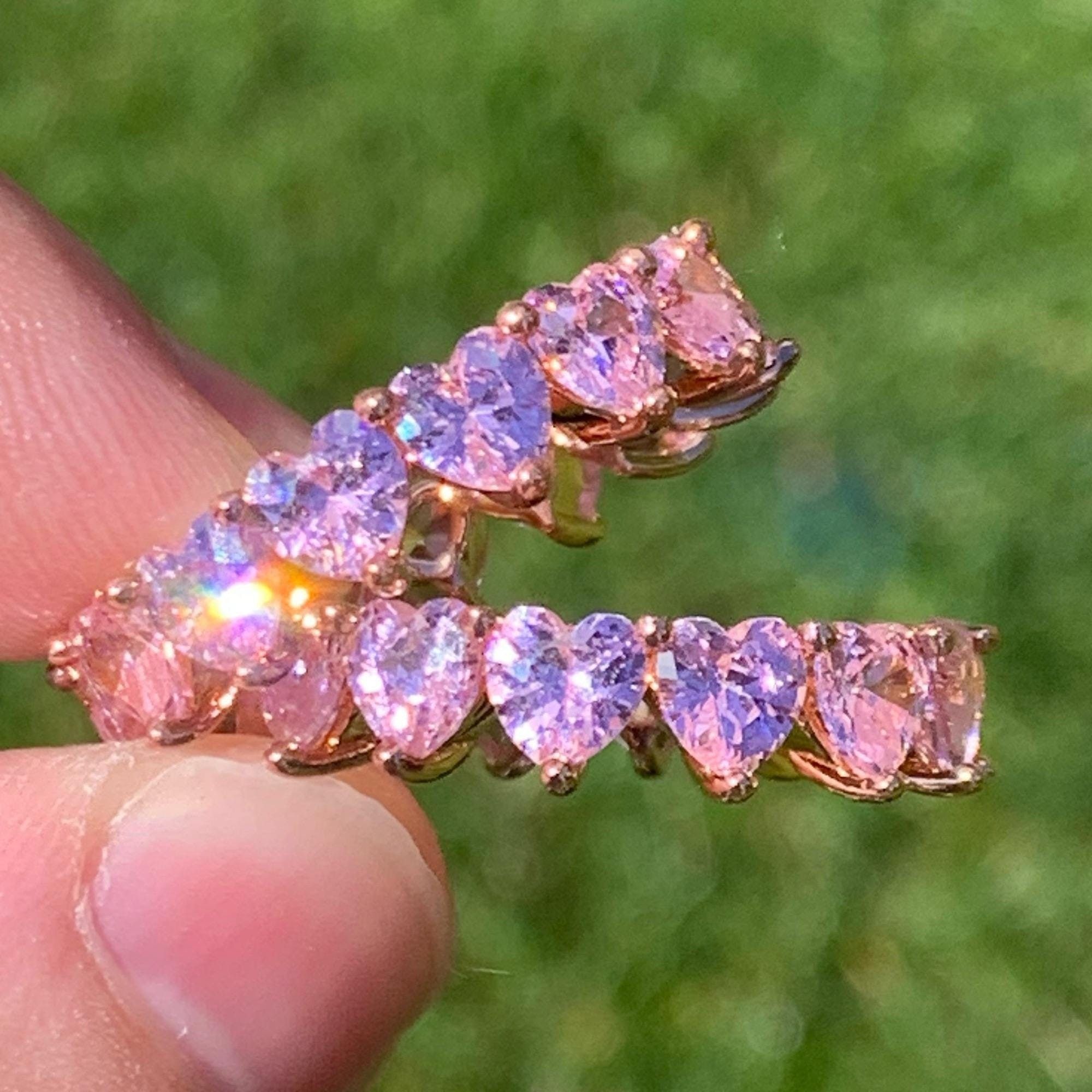 Cuban Link Chain Heart Ring Diamond Heart Ring Rose Gold | Grailed