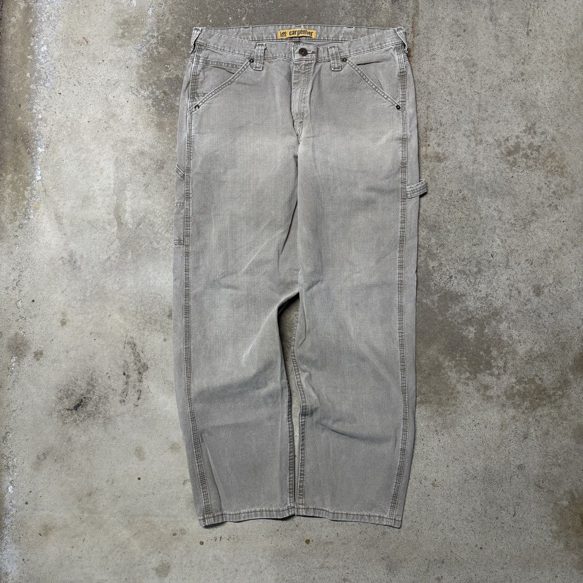 Vintage Thrashed Faded Distressed Lee Dungarees Pants ERD Grunge Size US 34 / EU 50 - 2 Thumbnail