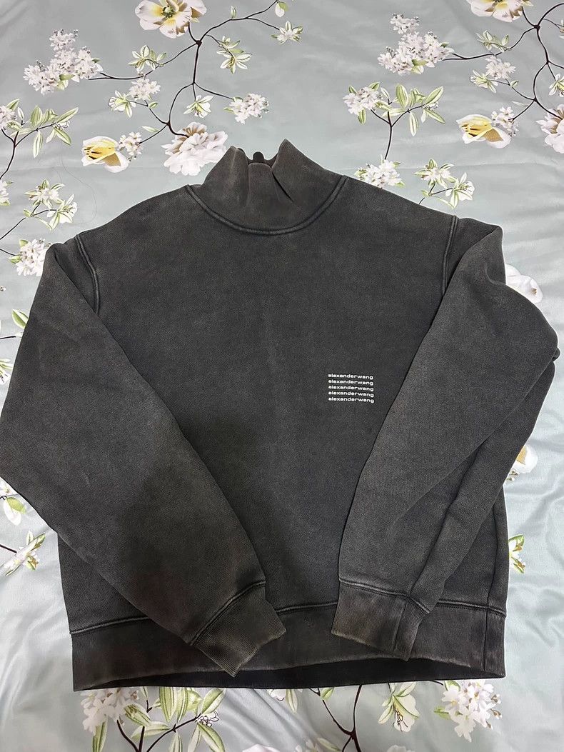 Alexander Wang Alexander Wang Acid Wash High Neck Sweatshirt Size S / US 4 / IT 40 - 1 Thumbnail