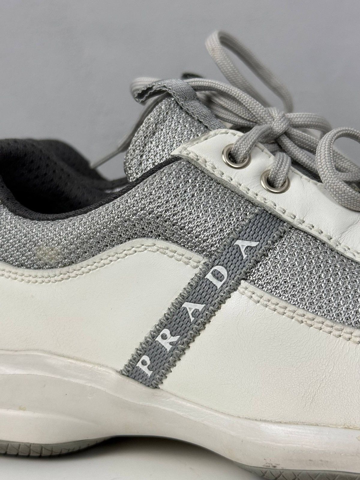 Prada Prada Sport Leather White Low Top Sneakers Mens Size US 6 / IT 36 - 10 Thumbnail