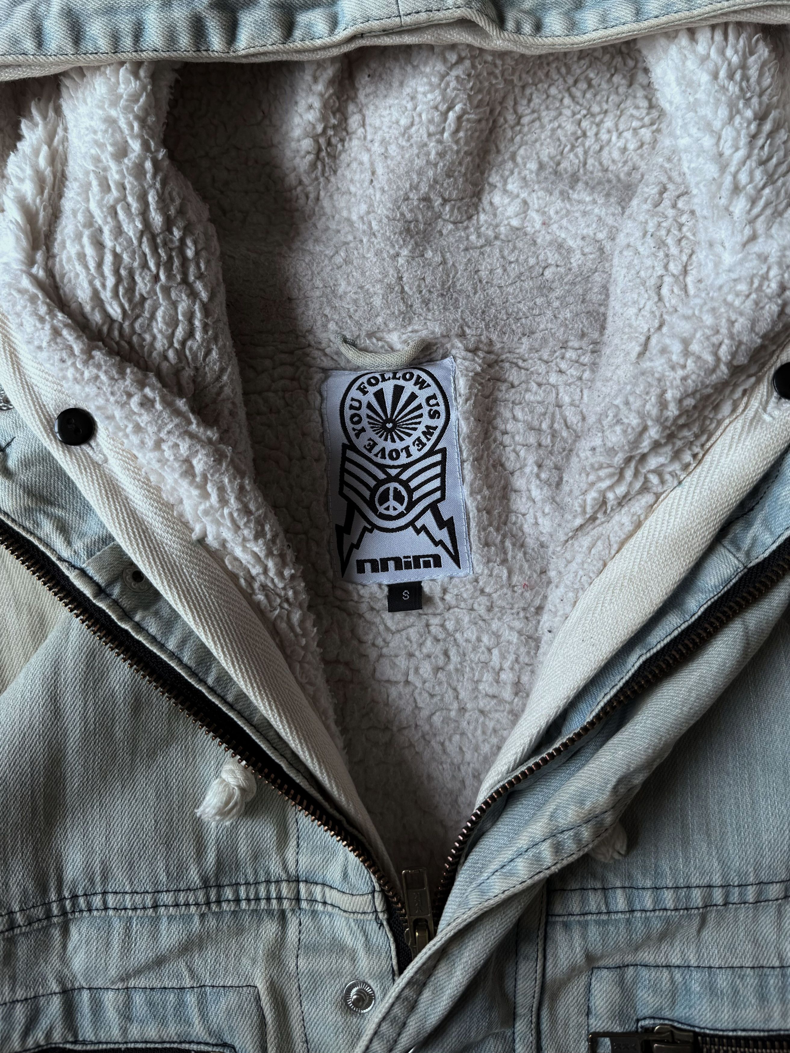 Vintage Sherpa Lined Hooded Jacket Beige Workwear Y2K Utility Coat Size US M / EU 48-50 / 2 - 8 Thumbnail