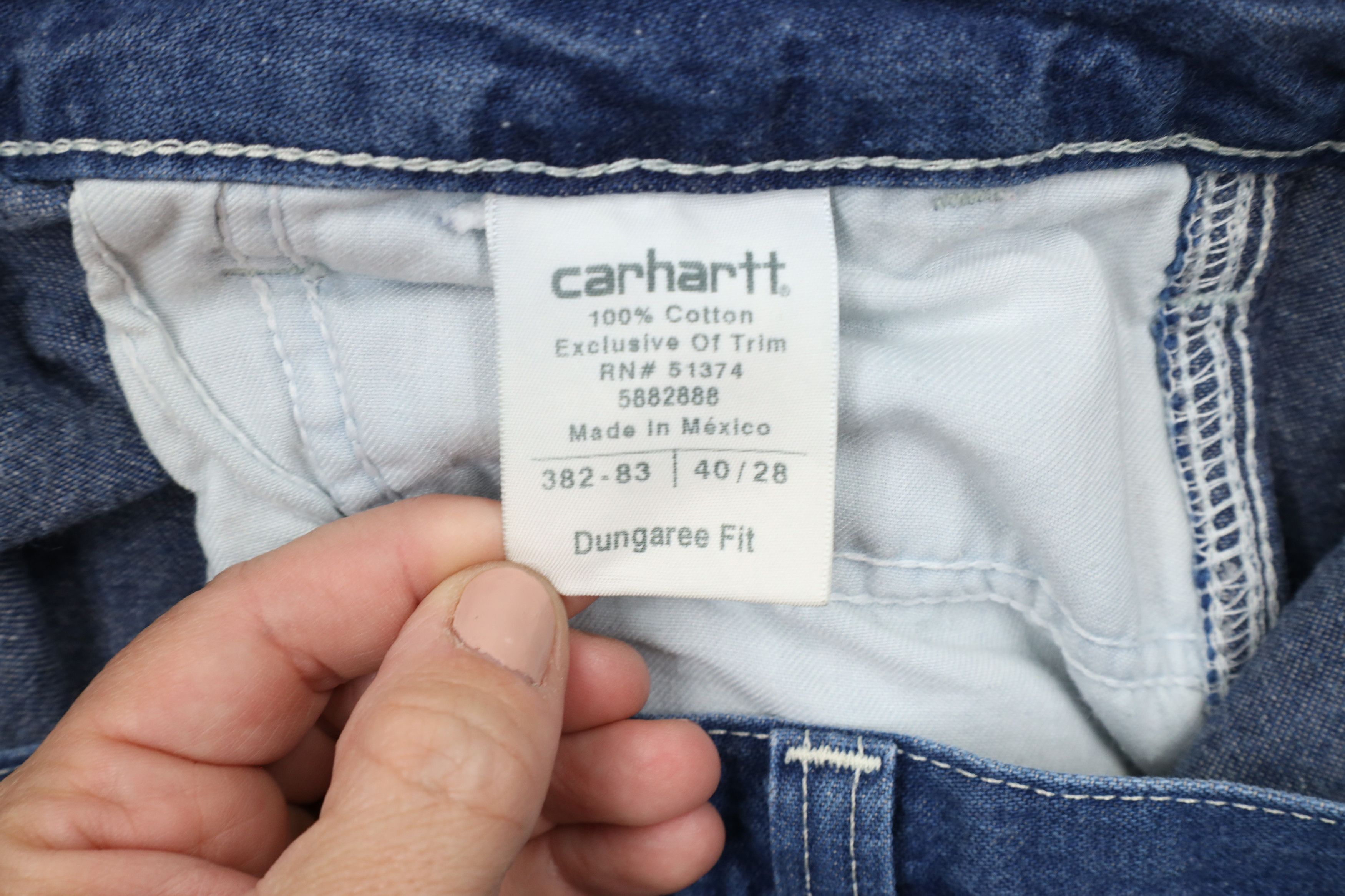 Carhartt × Vintage Vintage Carhartt Spell Out Wide Leg Carpenter Dungaree Jeans Size US 40 / EU 56 - 9 Thumbnail