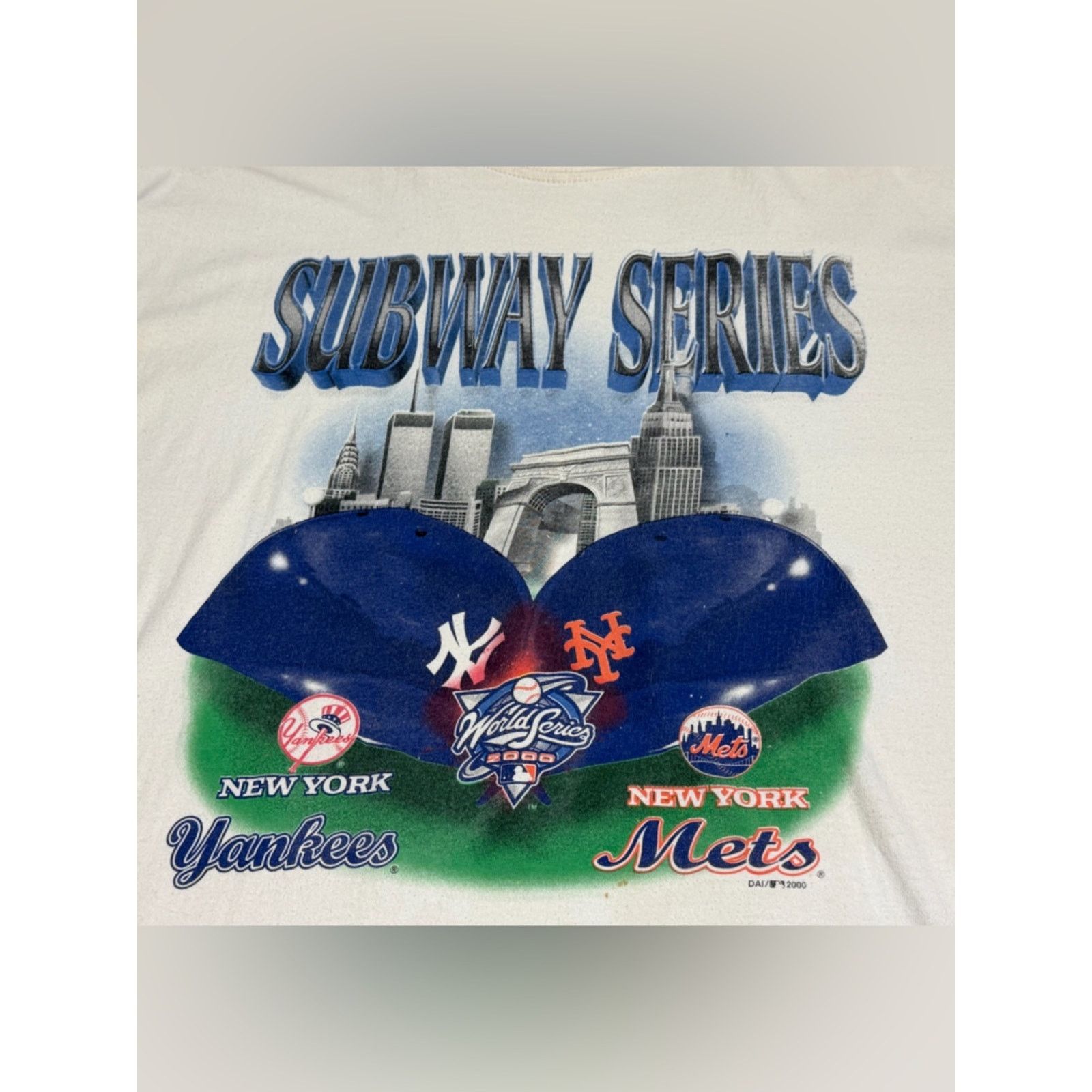 Gildan Vintage 2000 New York Yankees Mets Subway Series NYC Shirt Size US XL / EU 56 / 4 - 2 Thumbnail