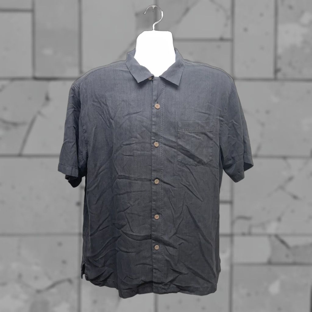 Tommy Bahama VINTAGE Tommy Bahama IslandZone SilK Blend Original Fit Shirt Mens L Black Short Sleeve Button-Up Size US L / EU 52-54 / 3 - 1 Thumbnail