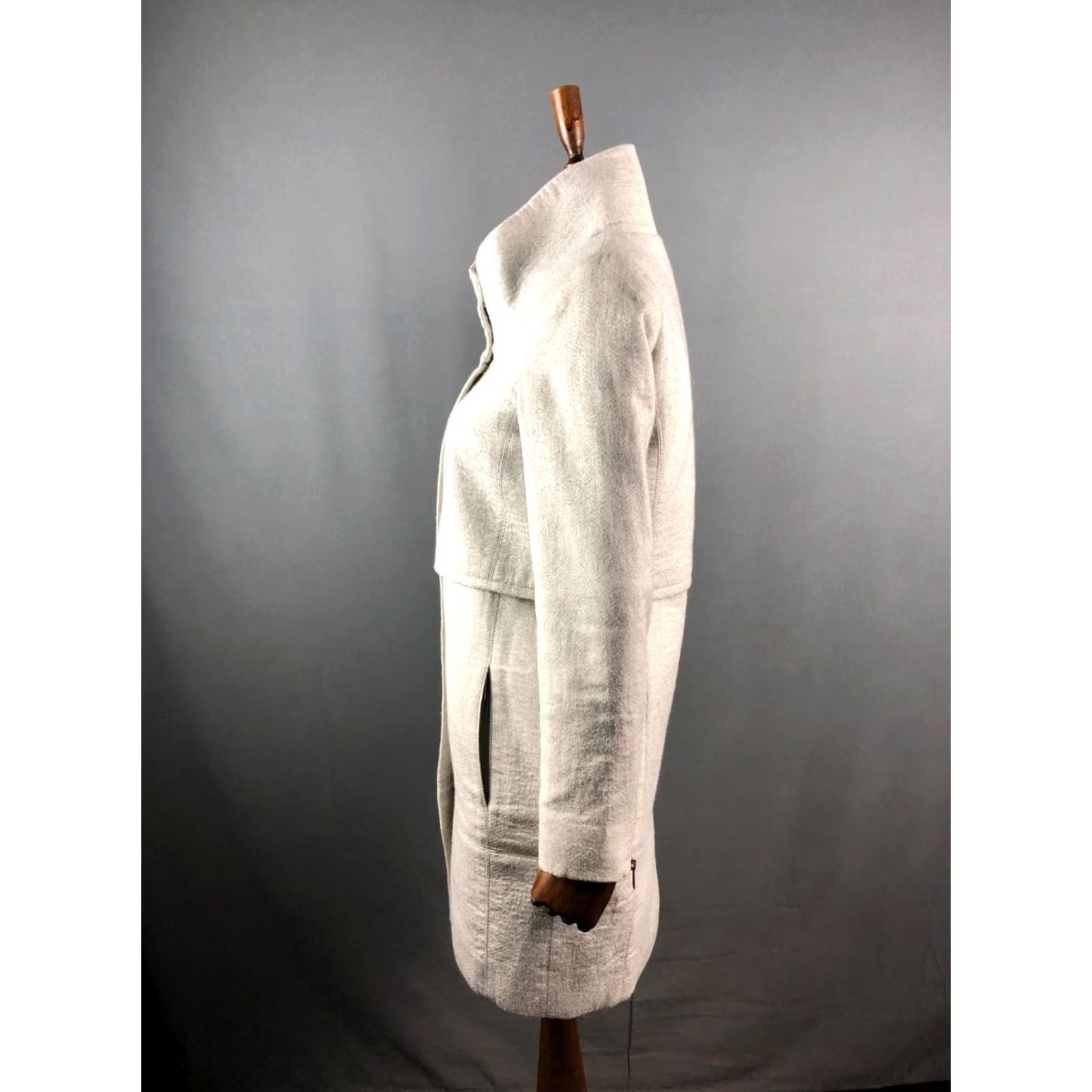 Helmut Lang HELMUT LANG Full Zip Coat Wool Women Gray P Coat Size S / US 4 / IT 40 - 2 Thumbnail