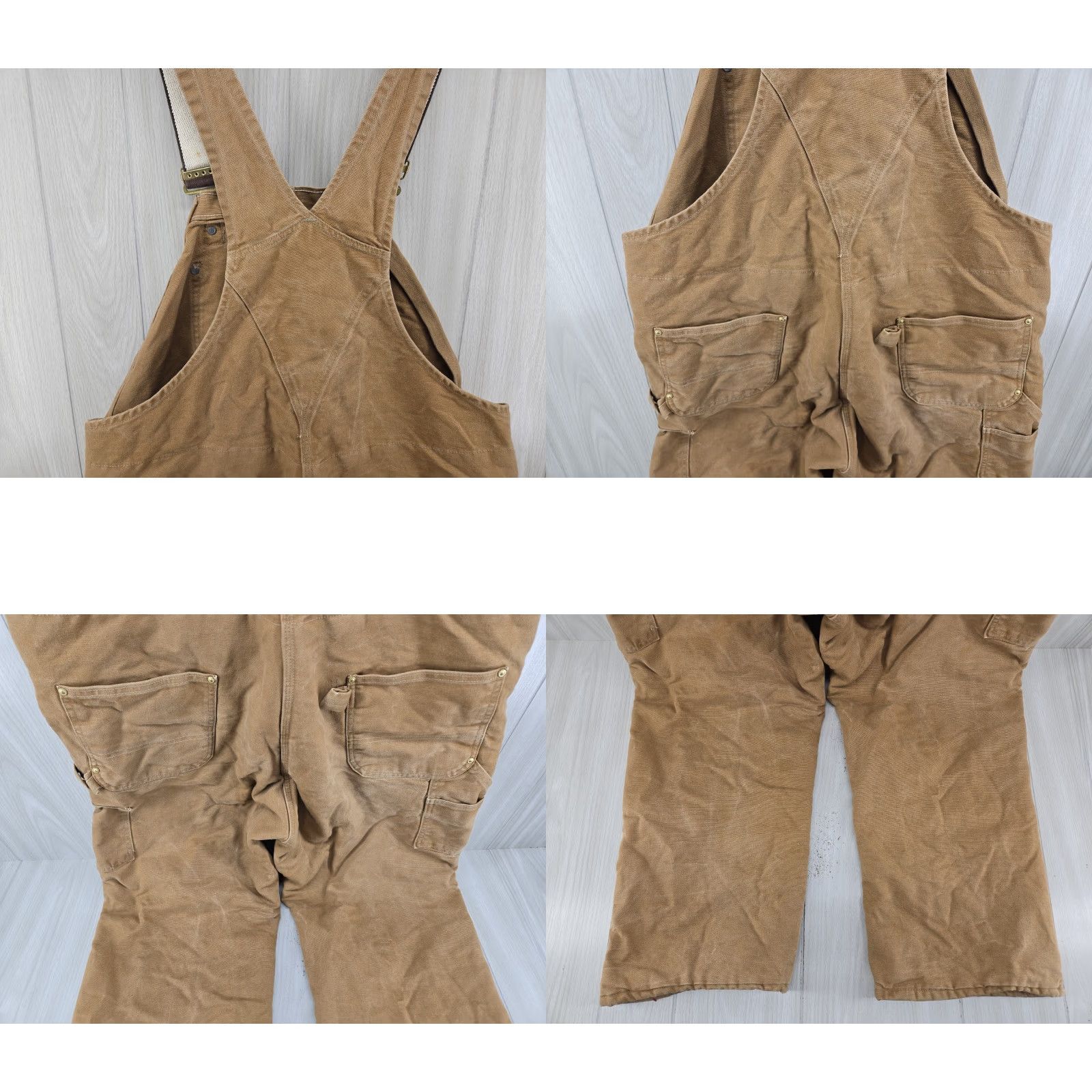 Carhartt VINTAGE Carhartt R02 Bib Overalls Mens Brown Duck Insulated Double Knee Work 44x30 Men Winter Size US 44 / EU 60 - 9 Thumbnail