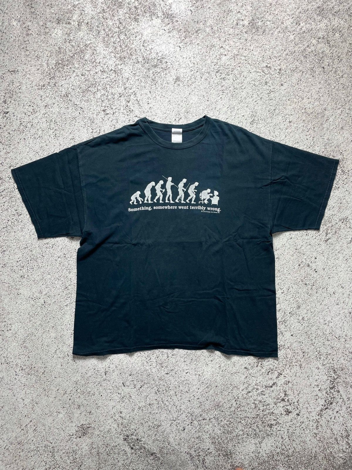 Vintage Vintage Sun Faded Darwin Evolution Parody Tee Size US XXL / EU 58 / 5 - 2 Thumbnail