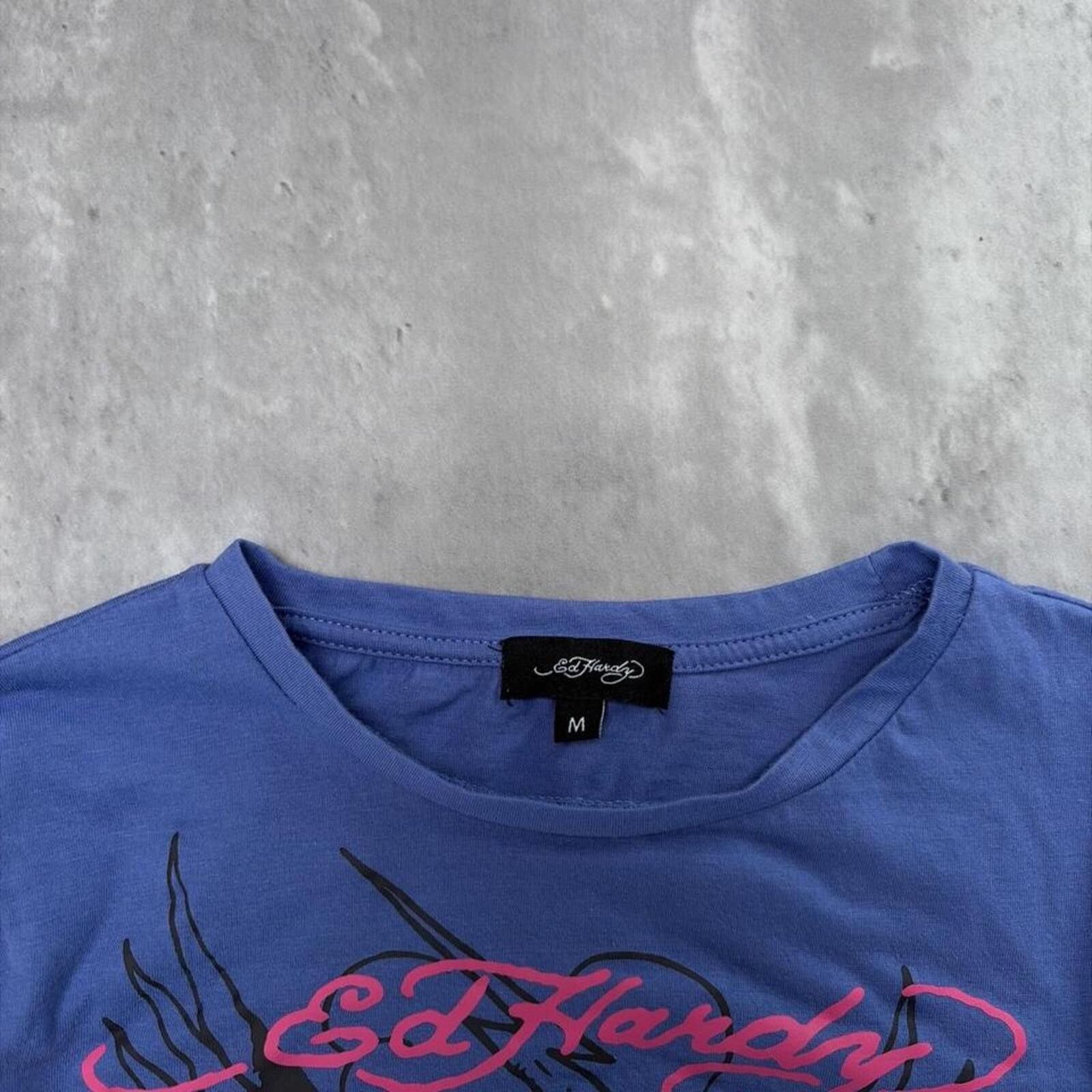 Ed Hardy Y2K Ed Hardy Grunge Gothic Long Sleeve Cropped T-Shirt Size M / US 6-8 / IT 42-44 - 5 Thumbnail