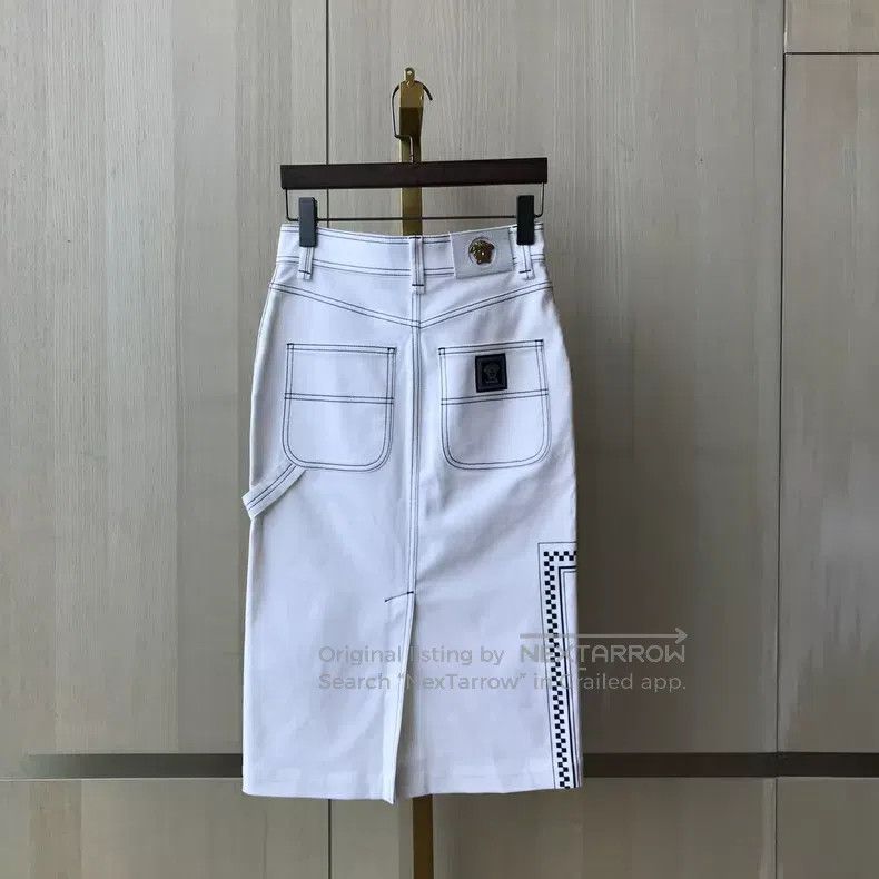 Versace Versace White denim skirt Size L / US 10 / IT 46 - 3 Thumbnail