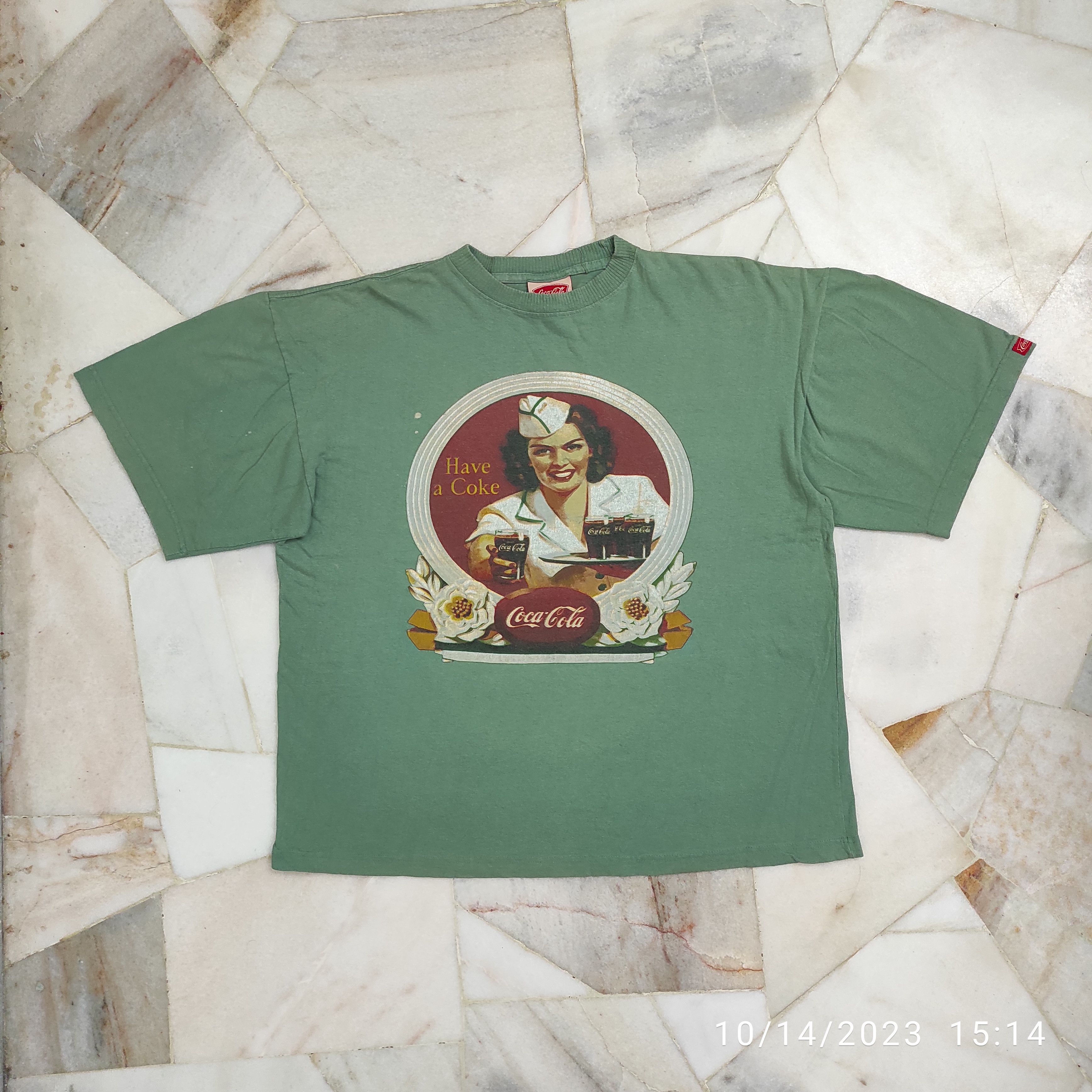 Coca Cola 1993 COCA COLA HAVE A COKE 50's AD PROMO Boxy TEE Size US L / EU 52-54 / 3 - 10 Thumbnail