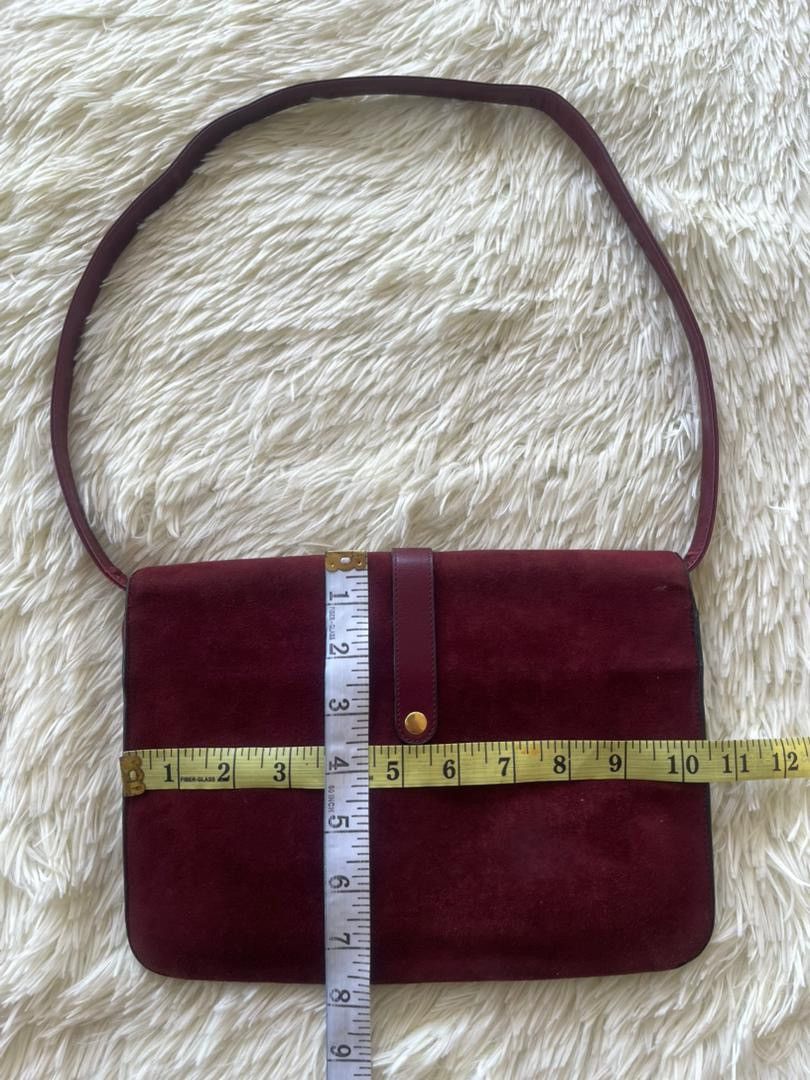 Christian Dior Monsieur Christian Dior Suede Leather Burgundy Shoulder Bag Size ONE SIZE - 20 Thumbnail