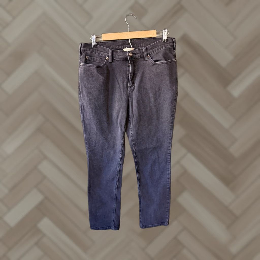Denime Duluth Jeans Womens Black Denim Straight Leg Tapered 12 Regular 31 Inseam 31 inches Size 12 - Dark Wash Size 34" / US 12 / IT 48 - 1 Thumbnail
