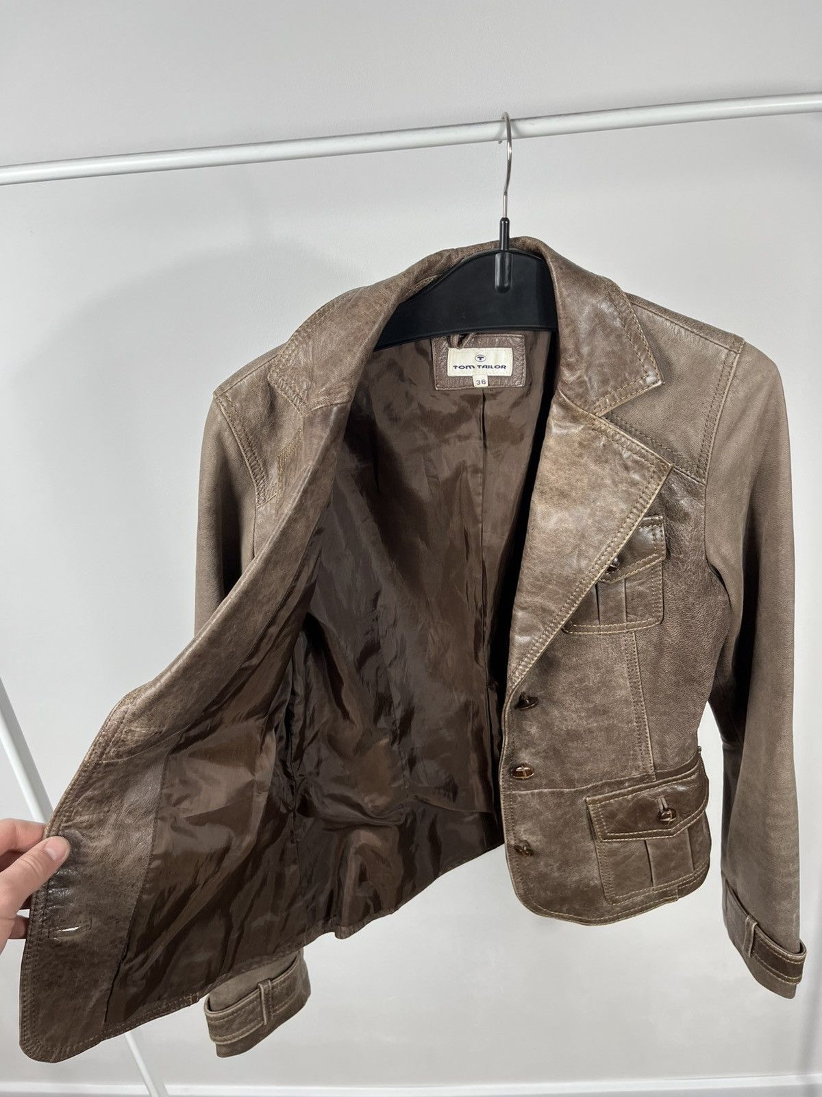 Tom Tailor Tom Tailor Leather Jacket Blazer Brown Women Size 36 Size S / US 4 / IT 40 - 6 Thumbnail