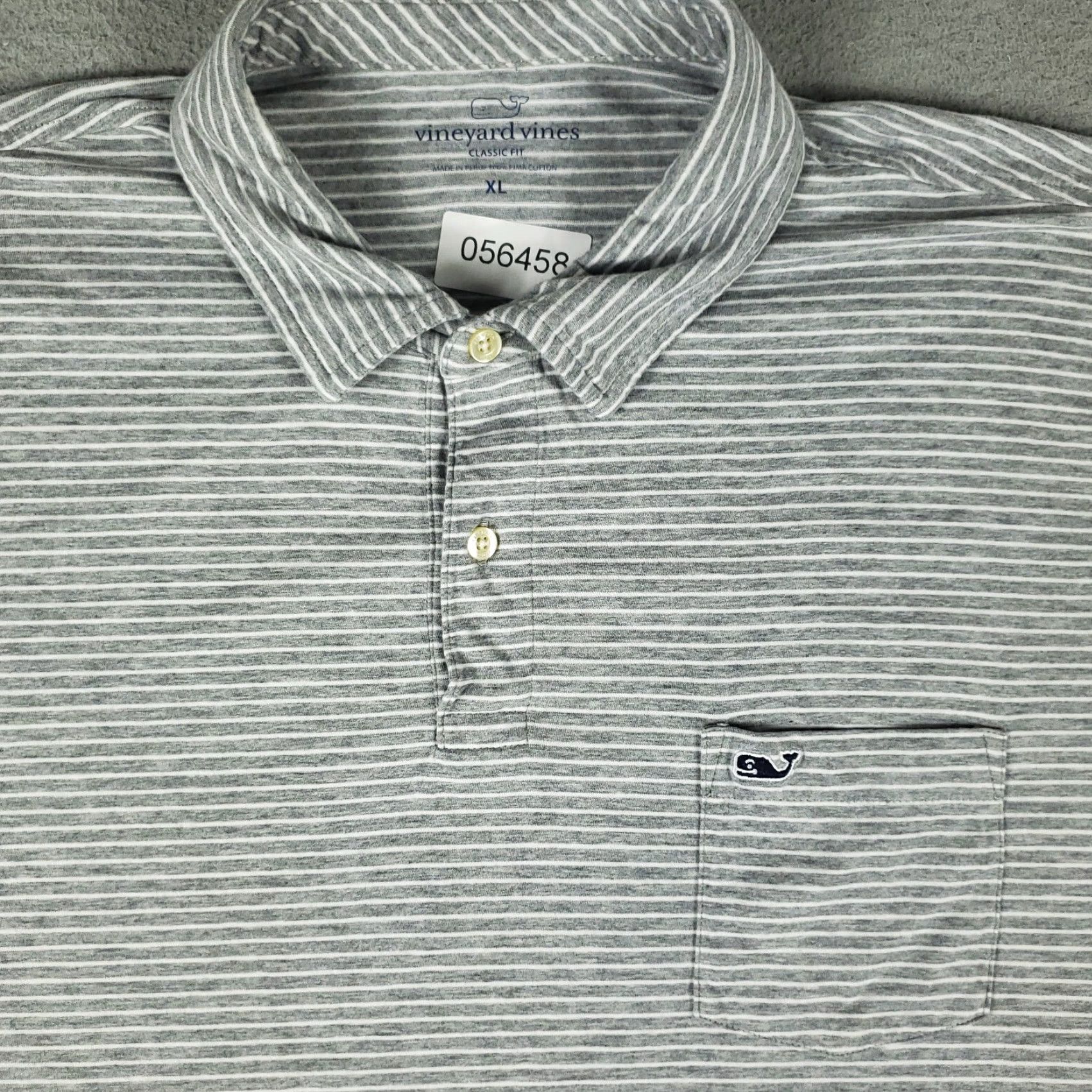 Vineyard Vines VINEYARD VINES Polo Shirt Mens XL Gray Striped Casual Short Sleeve Golf Classic Sports Size US XL / EU 56 / 4 - 2 Thumbnail